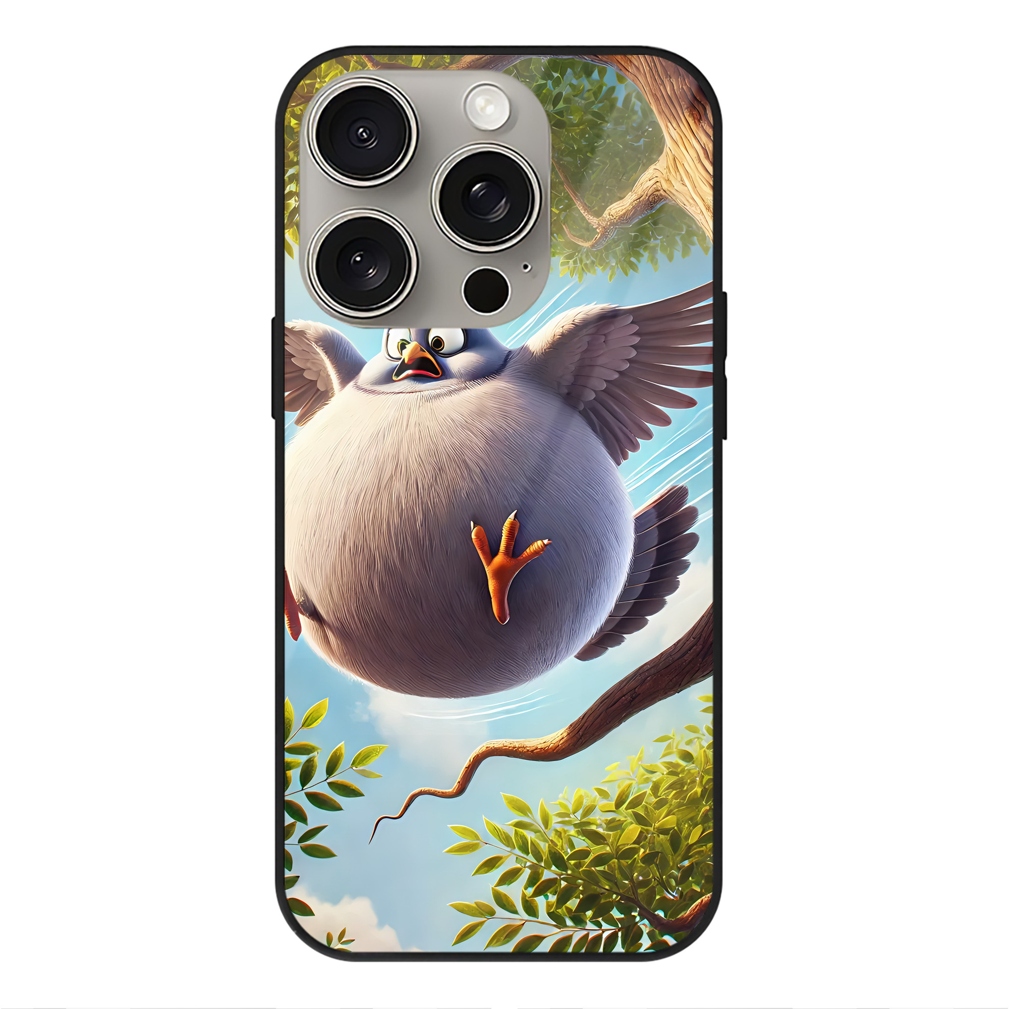 （画像用） Angry Birds アングリーバード 【iPhone15Pro対応】スマホケース 耐衝撃＆黄変防止 背面ガラス