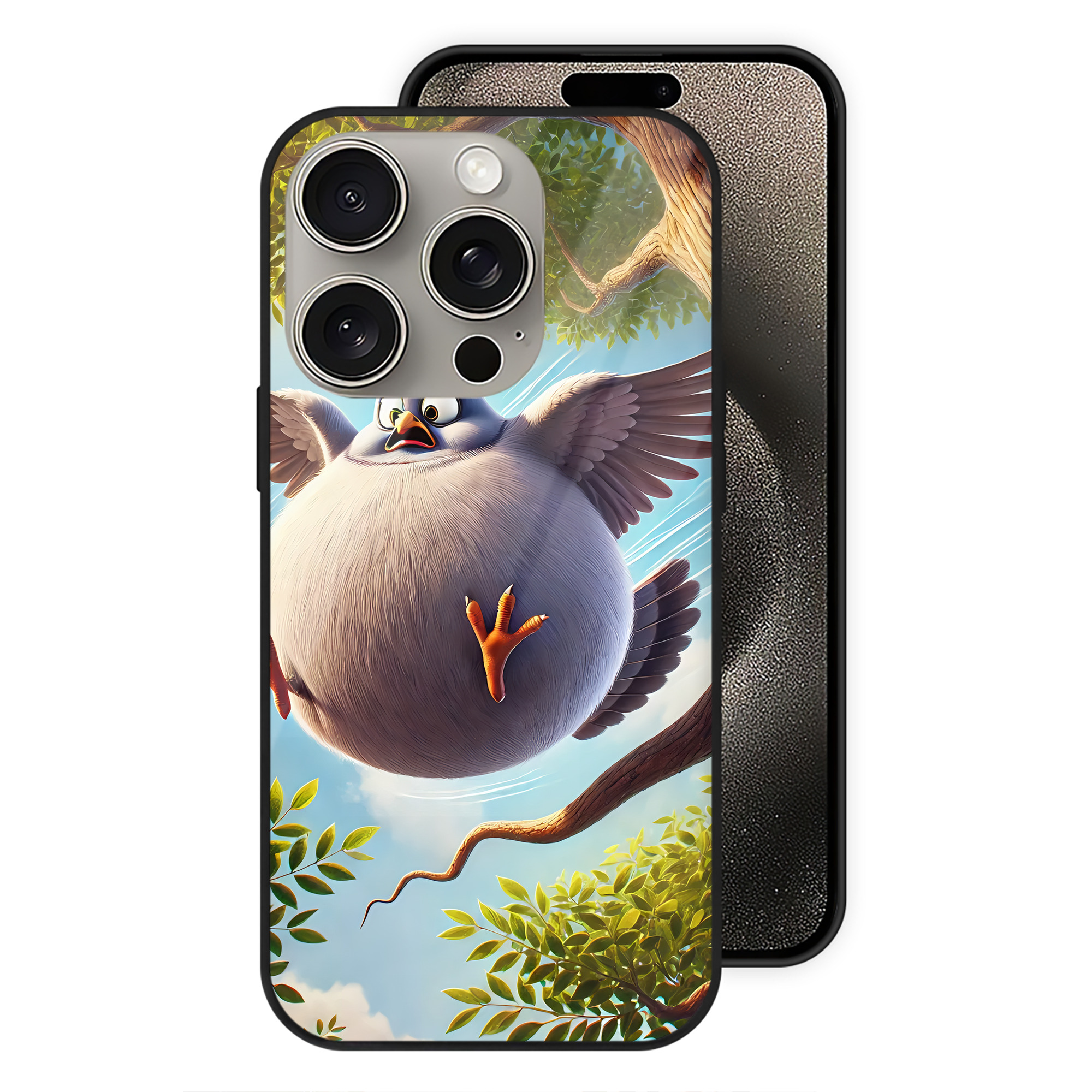 （画像用） Angry Birds アングリーバード 【iPhone15Pro対応】スマホケース 耐衝撃＆黄変防止 背面ガラス