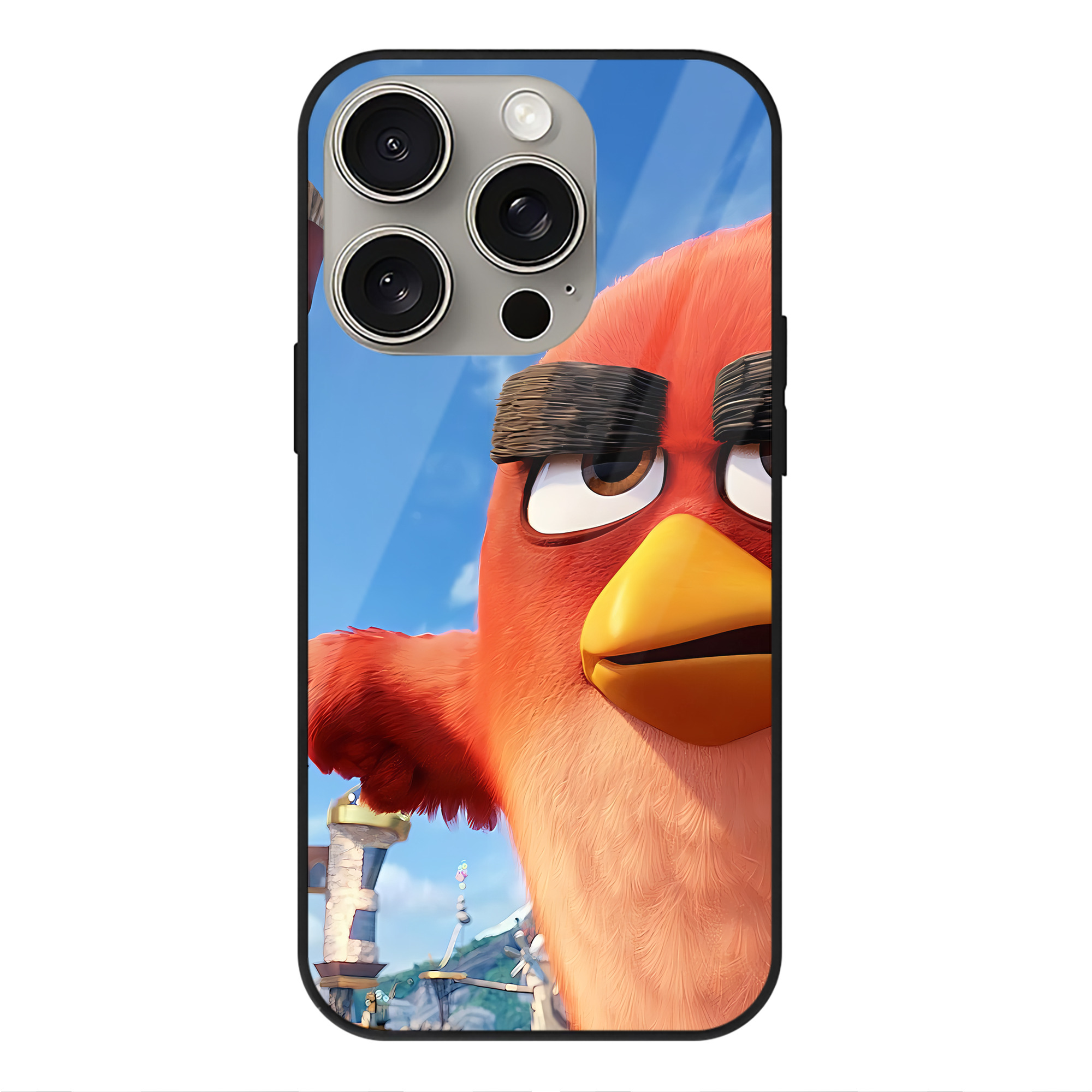 （画像用） Angry Birds アングリーバード 【iPhone15Pro対応】スマホケース 耐衝撃＆黄変防止 背面ガラス