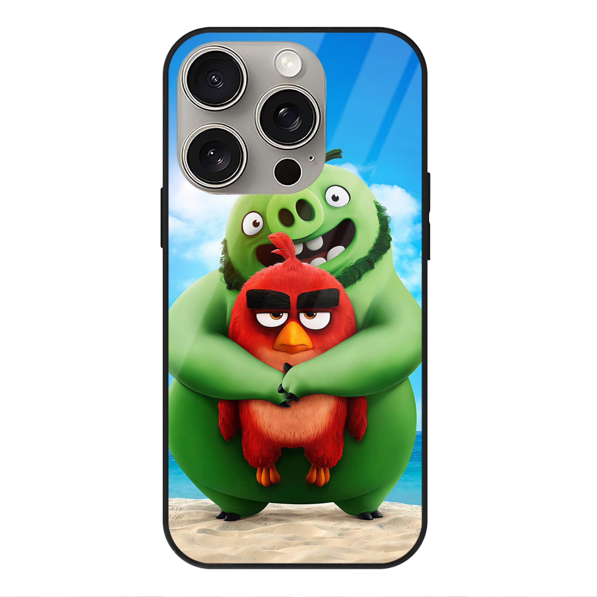 （画像用） Angry Birds アングリーバード 【iPhone15Pro対応】スマホケース 耐衝撃＆黄変防止 背面ガラス