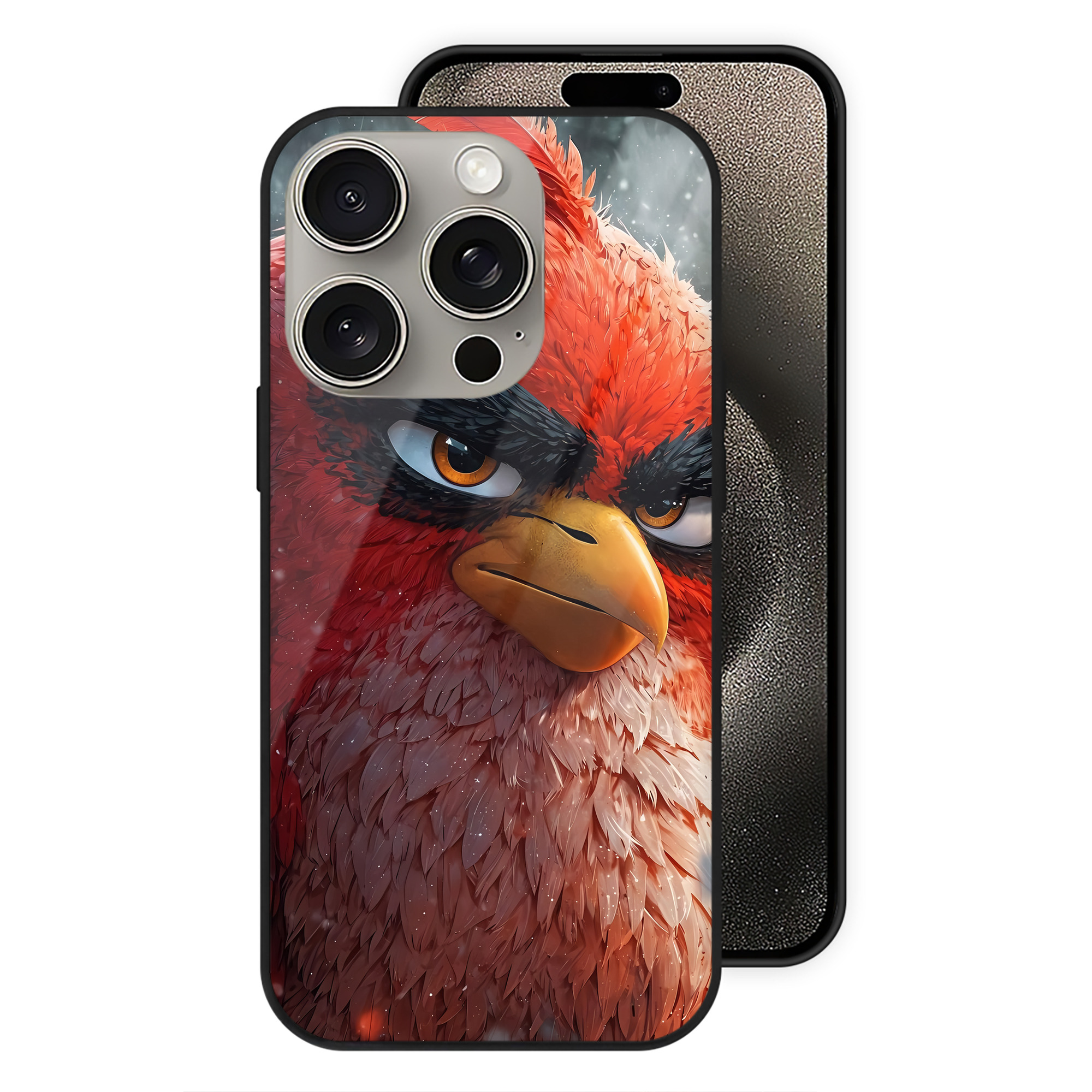 （画像用） Angry Birds アングリーバード 【iPhone15Pro対応】スマホケース 耐衝撃＆黄変防止 背面ガラス
