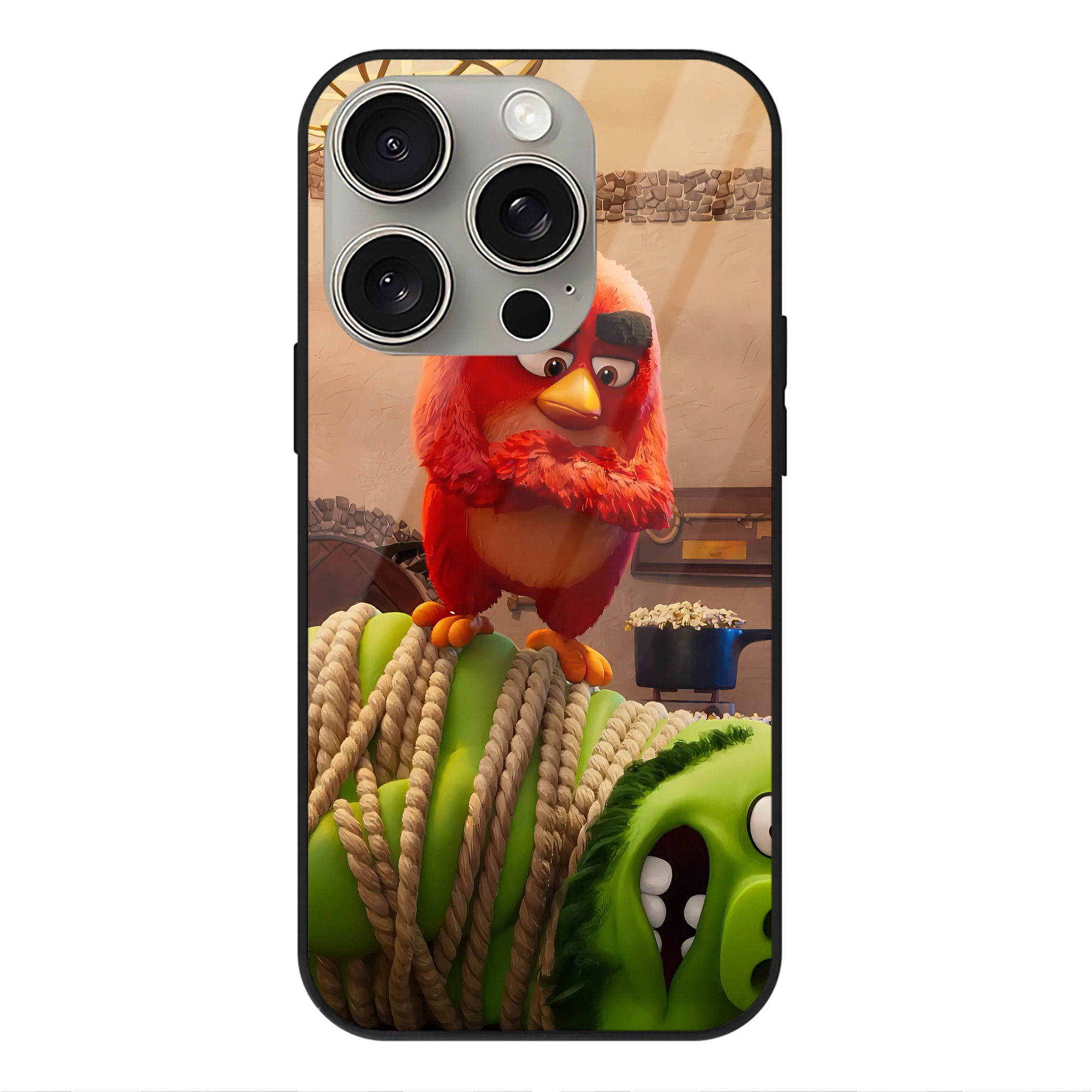 （画像用） Angry Birds アングリーバード 【iPhone15Pro対応】スマホケース 耐衝撃＆黄変防止 背面ガラス