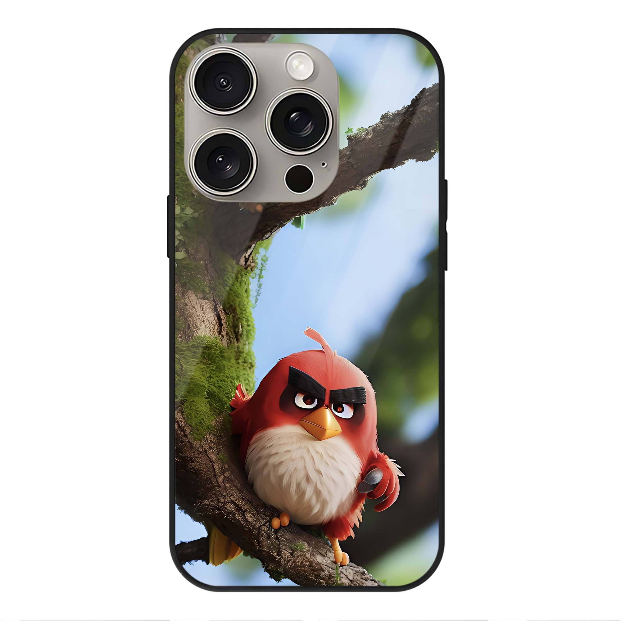 （画像用） Angry Birds アングリーバード 【iPhone15Pro対応】スマホケース 耐衝撃＆黄変防止 背面ガラス