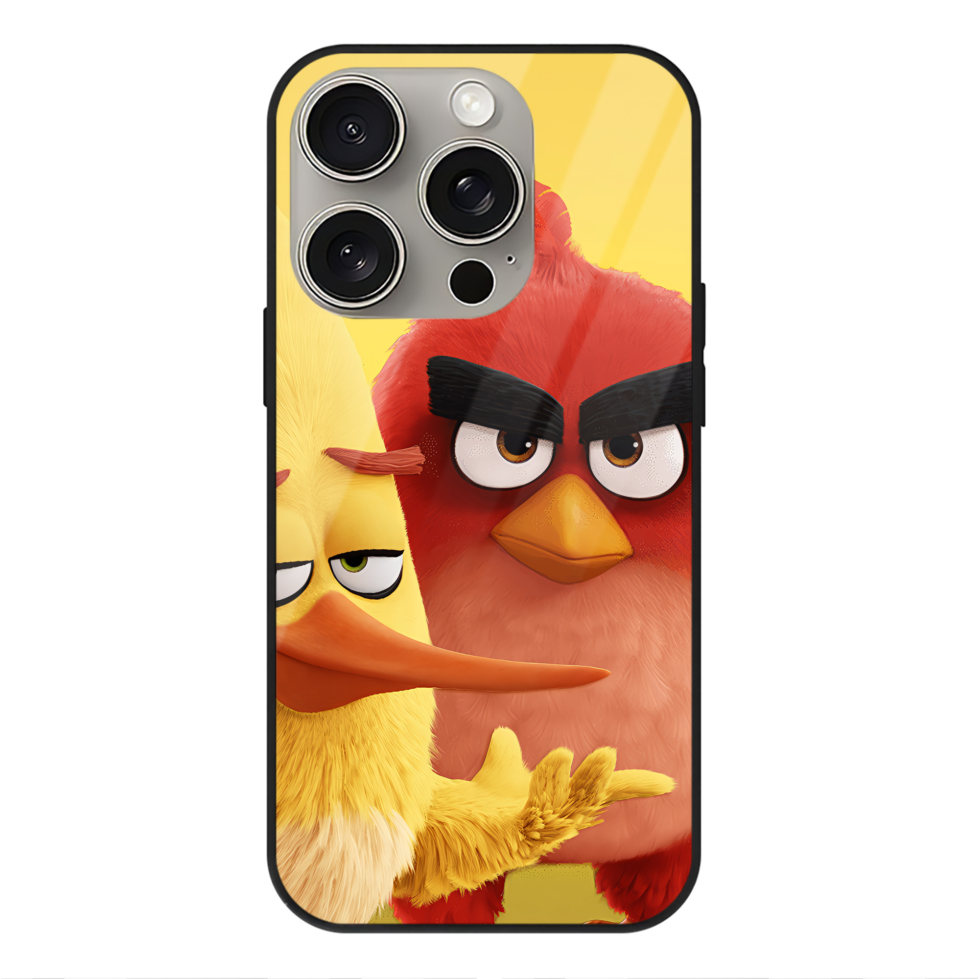 （画像用） Angry Birds アングリーバード 【iPhone15Pro対応】スマホケース 耐衝撃＆黄変防止 背面ガラス