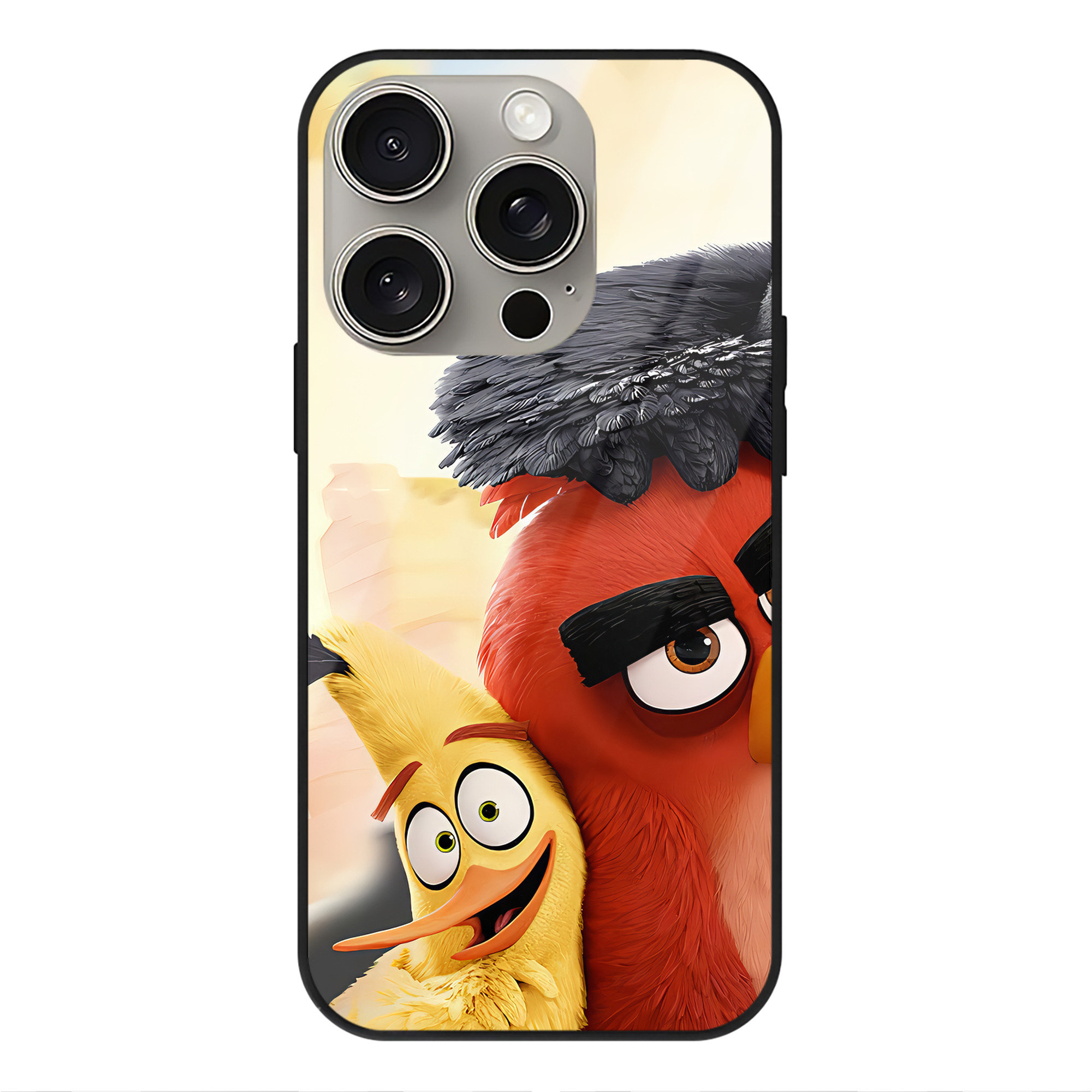 （画像用） Angry Birds アングリーバード 【iPhone15Pro対応】スマホケース 耐衝撃＆黄変防止 背面ガラス