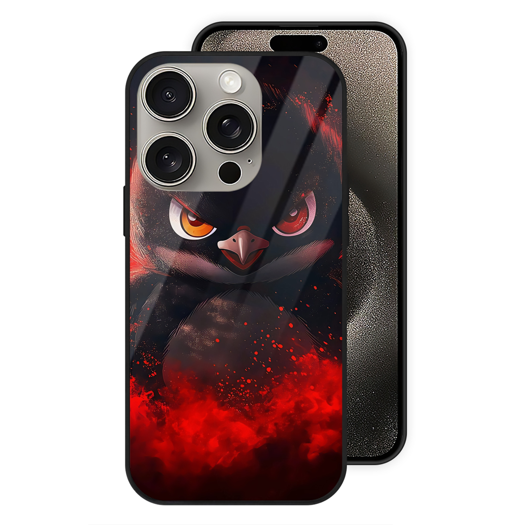 （画像用） Angry Birds アングリーバード 【iPhone15Pro対応】スマホケース 耐衝撃＆黄変防止 背面ガラス