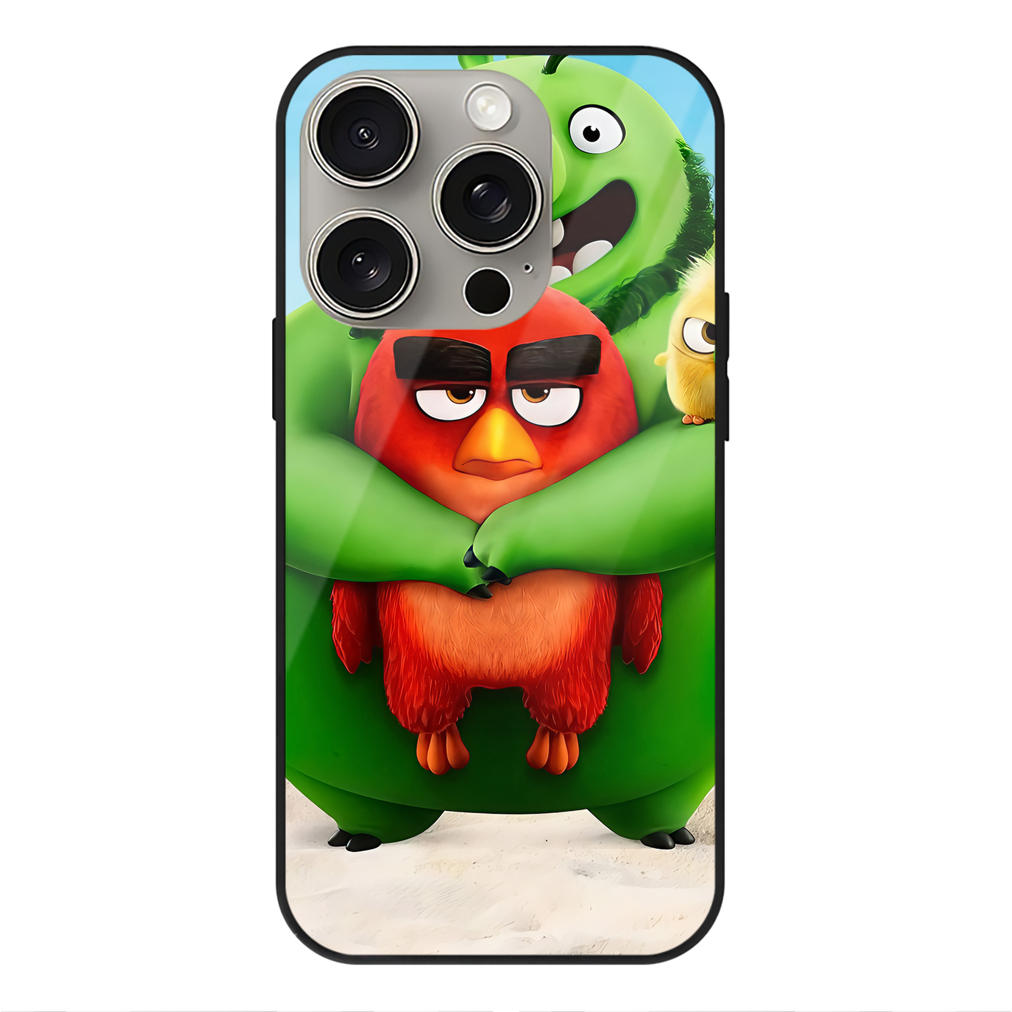 （画像用） Angry Birds アングリーバード 【iPhone15Pro対応】スマホケース 耐衝撃＆黄変防止 背面ガラス