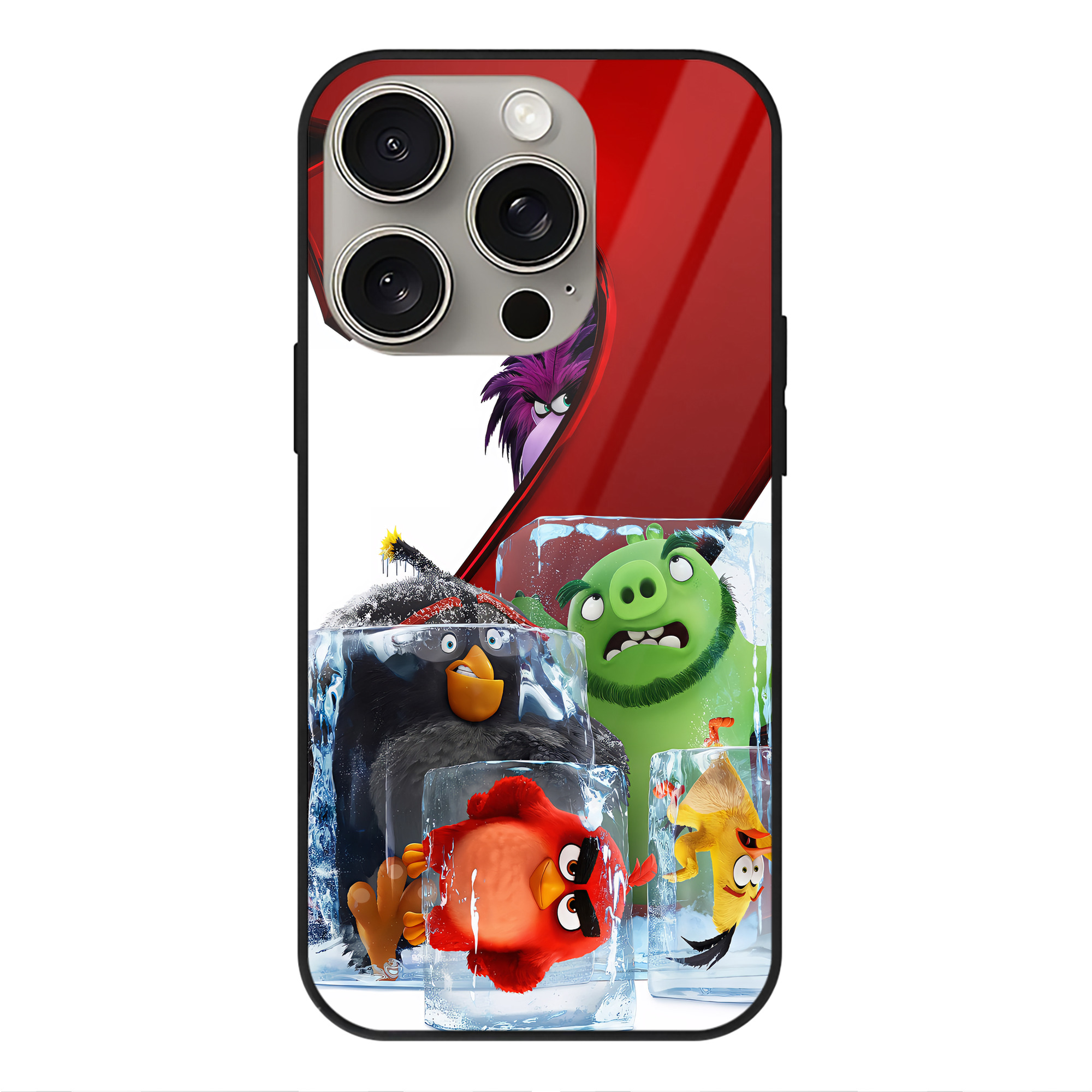 （画像用） Angry Birds アングリーバード 【iPhone15Pro対応】スマホケース 耐衝撃＆黄変防止 背面ガラス