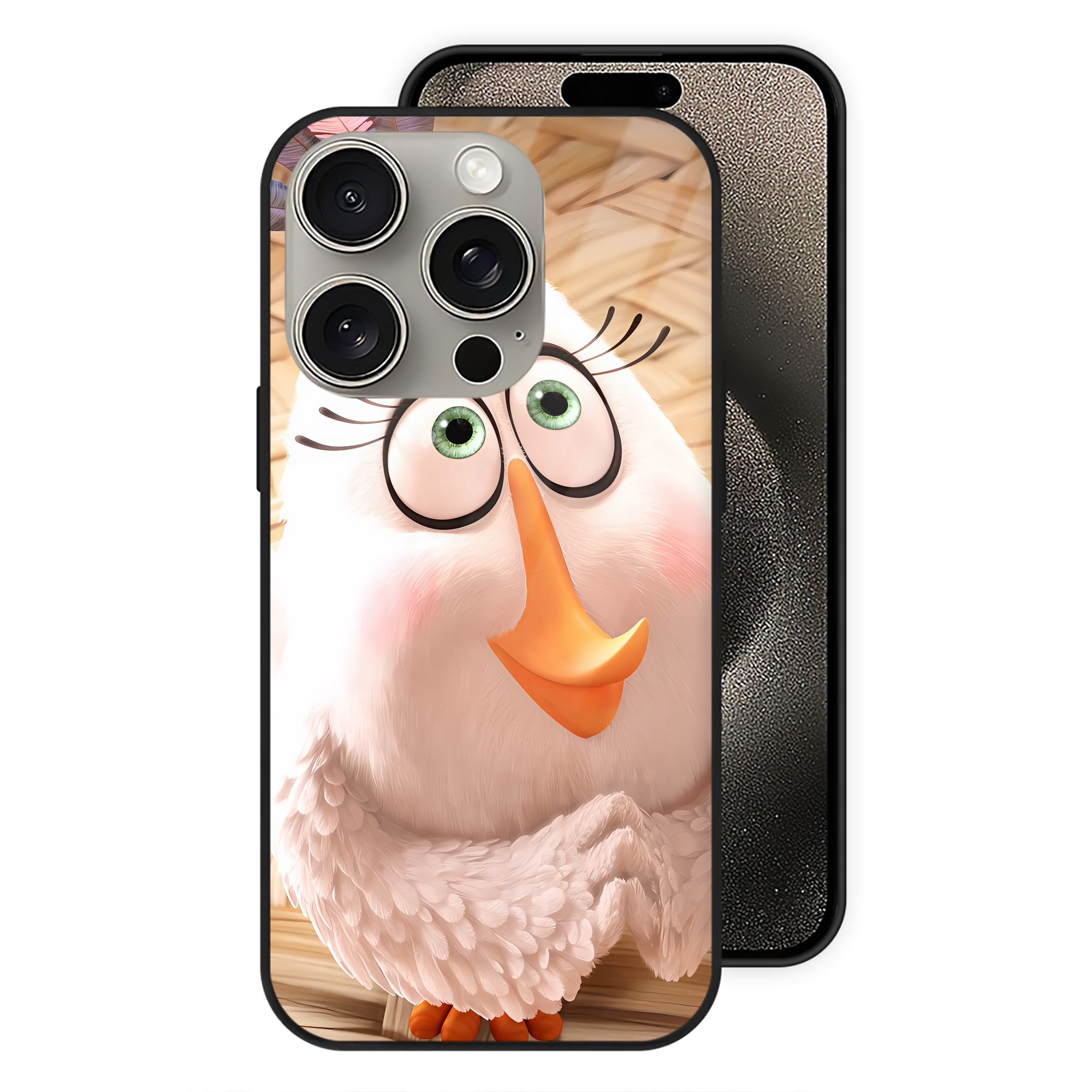 （画像用） Angry Birds アングリーバード 【iPhone15Pro対応】スマホケース 耐衝撃＆黄変防止 背面ガラス