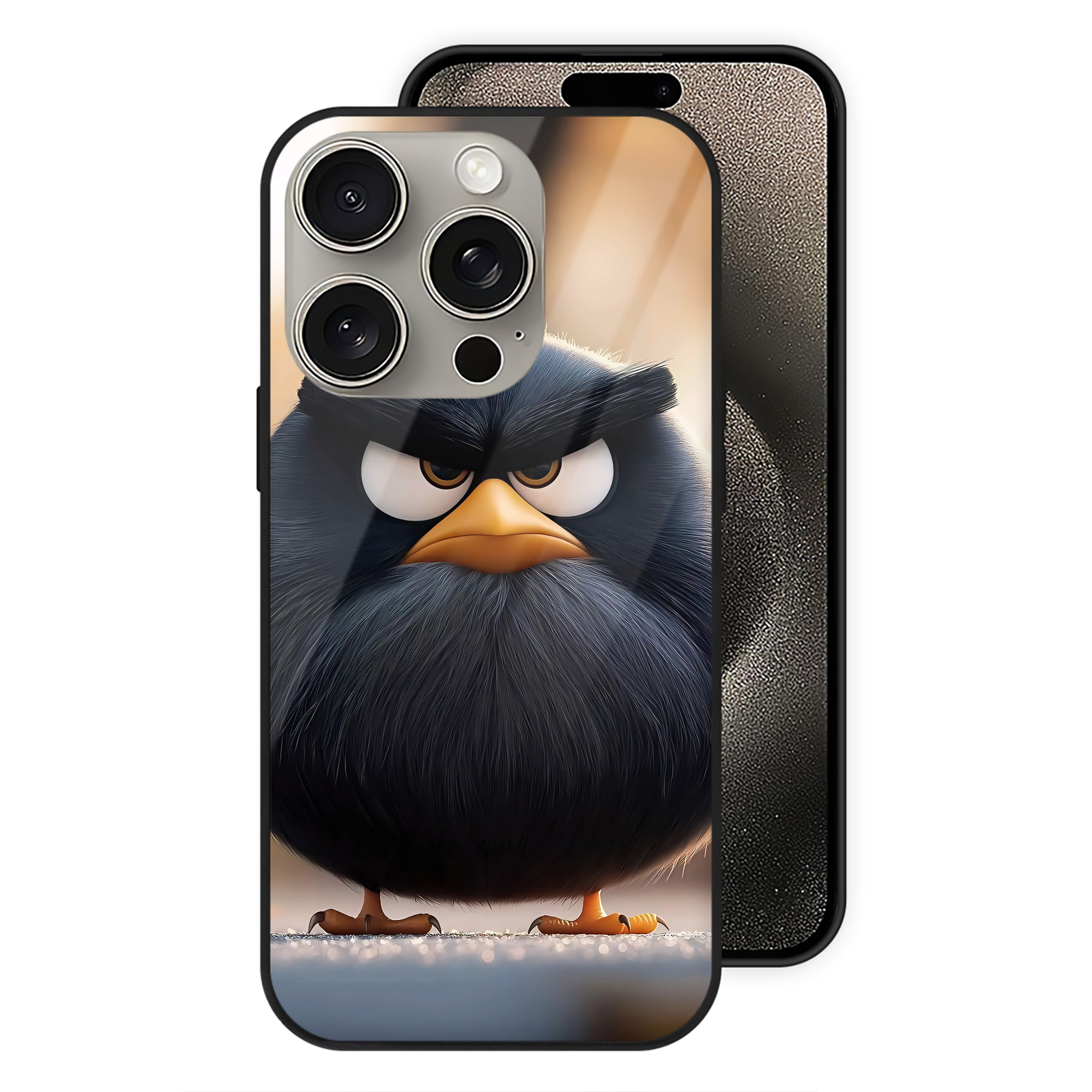 （画像用） Angry Birds アングリーバード 【iPhone15Pro対応】スマホケース 耐衝撃＆黄変防止 背面ガラス