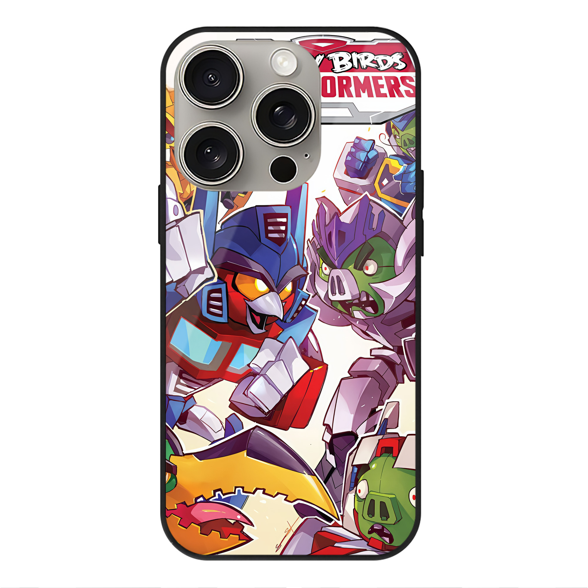 （画像用） Angry Birds アングリーバード 【iPhone15Pro対応】スマホケース 耐衝撃＆黄変防止 背面ガラス