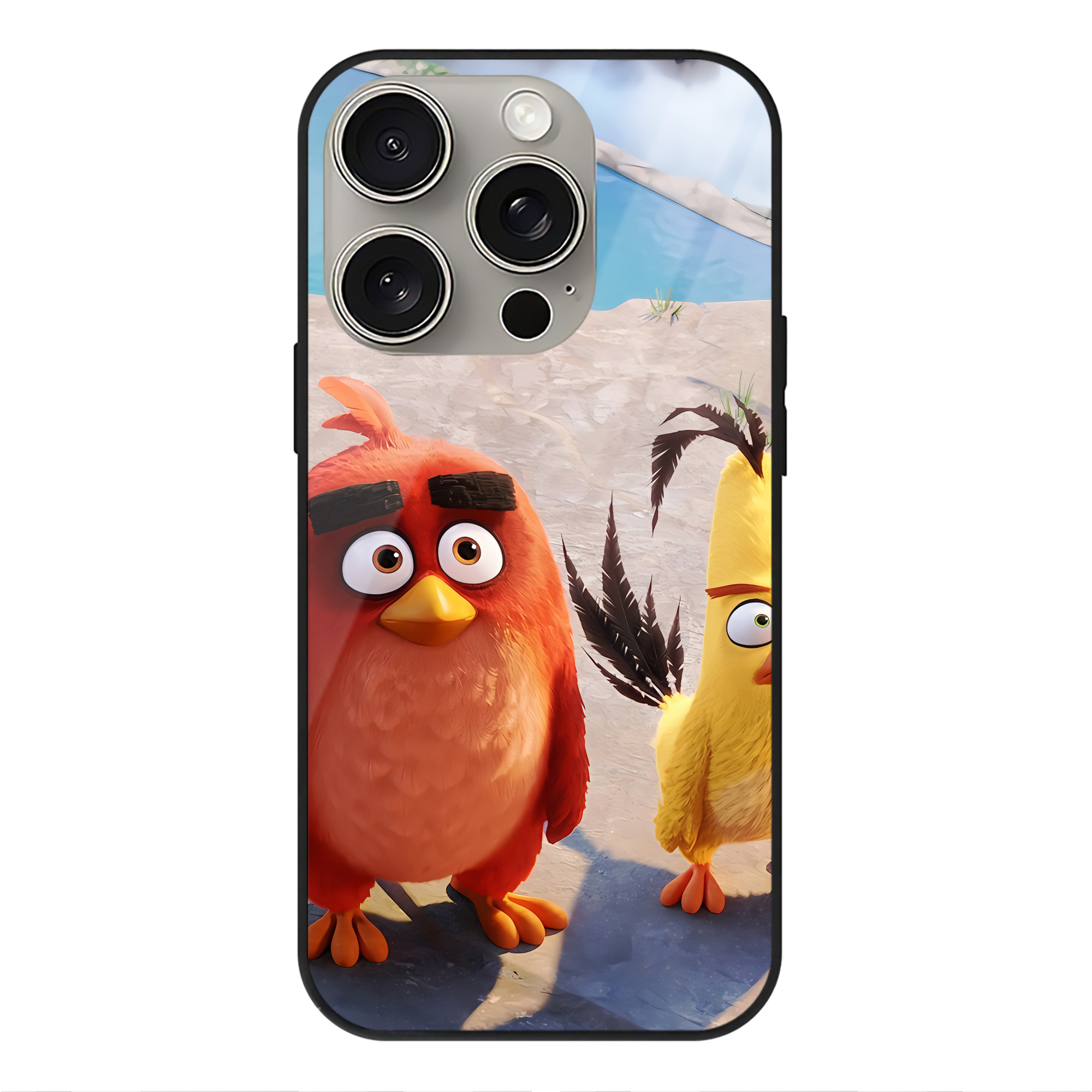 （画像用） Angry Birds アングリーバード 【iPhone15Pro対応】スマホケース 耐衝撃＆黄変防止 背面ガラス