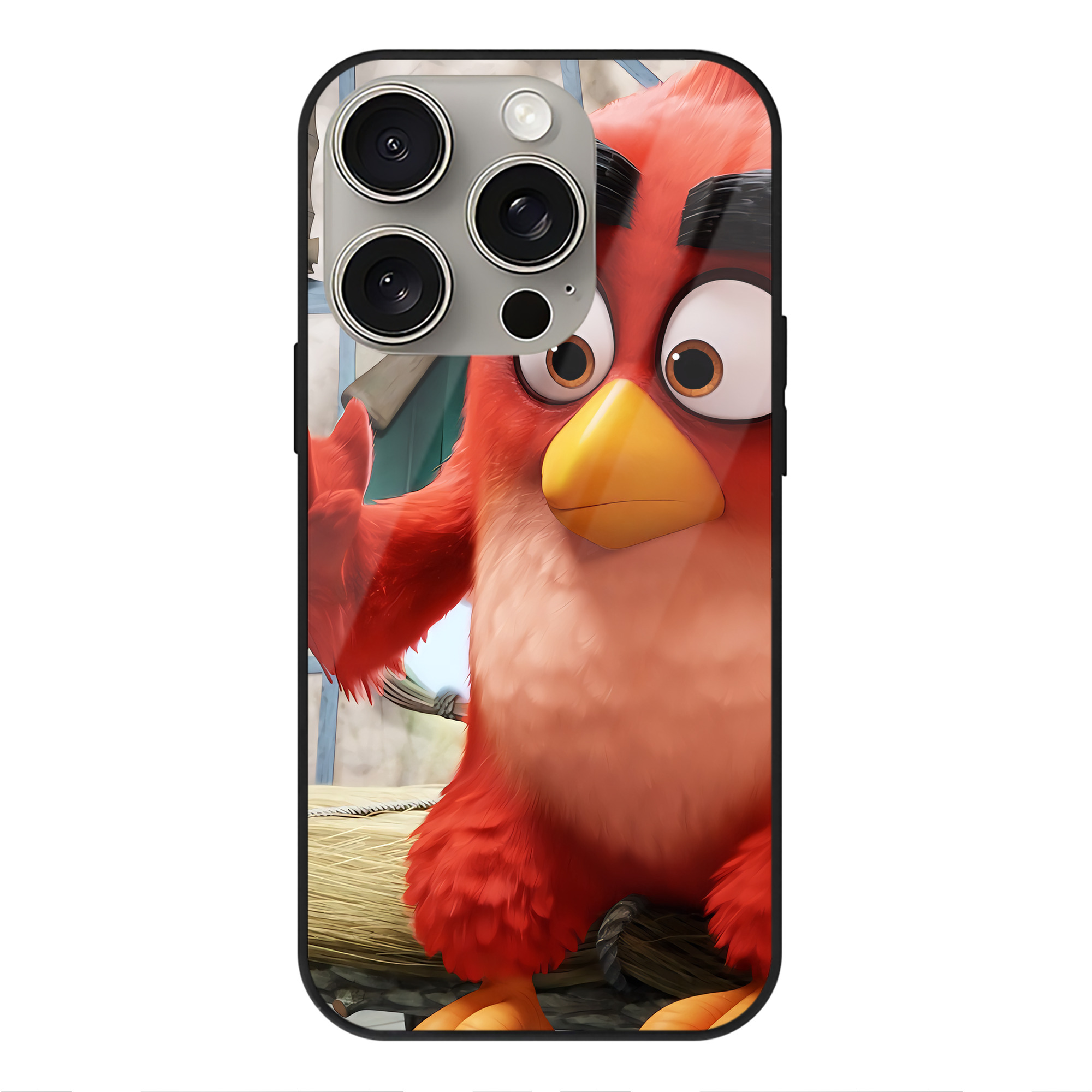 （画像用） Angry Birds アングリーバード 【iPhone15Pro対応】スマホケース 耐衝撃＆黄変防止 背面ガラス