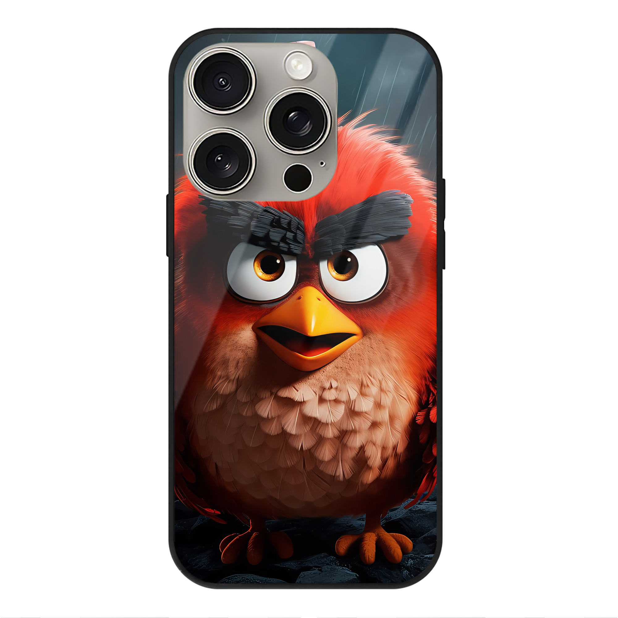 （画像用） Angry Birds アングリーバード 【iPhone15Pro対応】スマホケース 耐衝撃＆黄変防止 背面ガラス