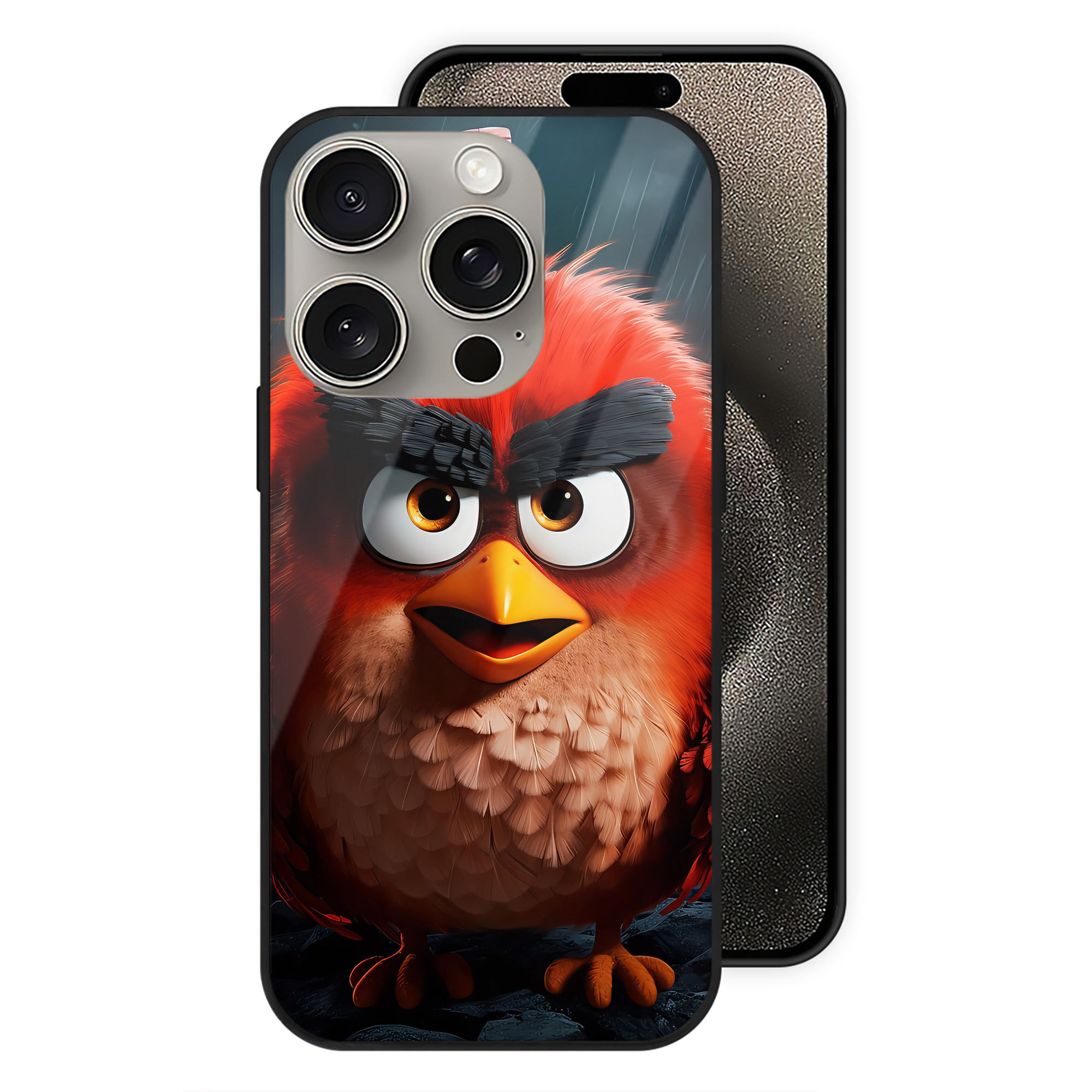（画像用） Angry Birds アングリーバード 【iPhone15Pro対応】スマホケース 耐衝撃＆黄変防止 背面ガラス
