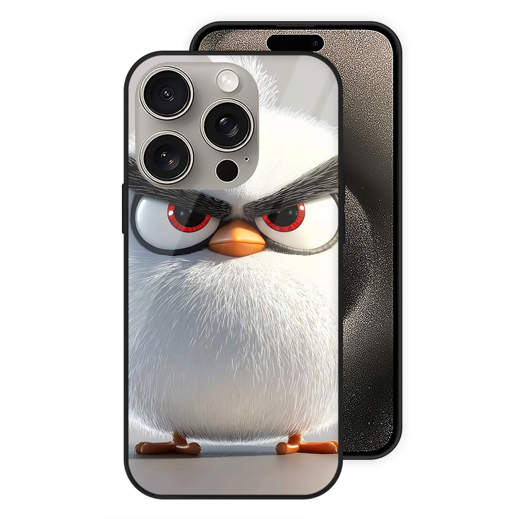 （画像用） Angry Birds アングリーバード 【iPhone15Pro対応】スマホケース 耐衝撃＆黄変防止 背面ガラス