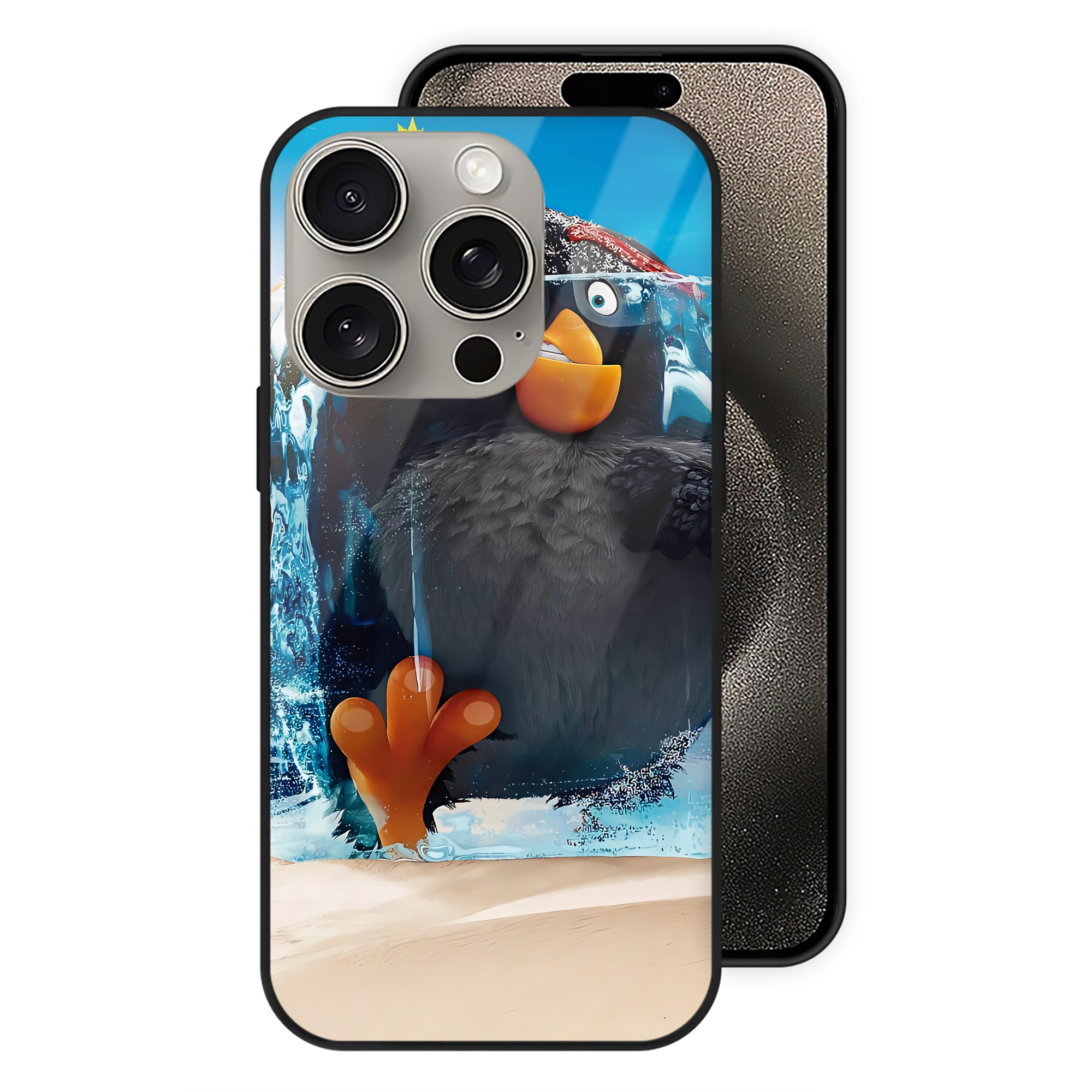 （画像用） Angry Birds アングリーバード 【iPhone15Pro対応】スマホケース 耐衝撃＆黄変防止 背面ガラス