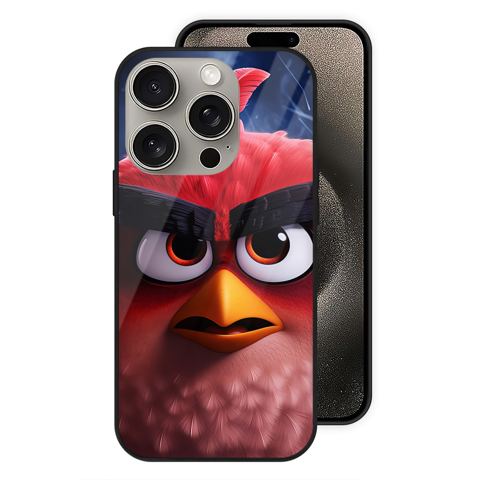 （画像用） Angry Birds アングリーバード 【iPhone15Pro対応】スマホケース 耐衝撃＆黄変防止 背面ガラス