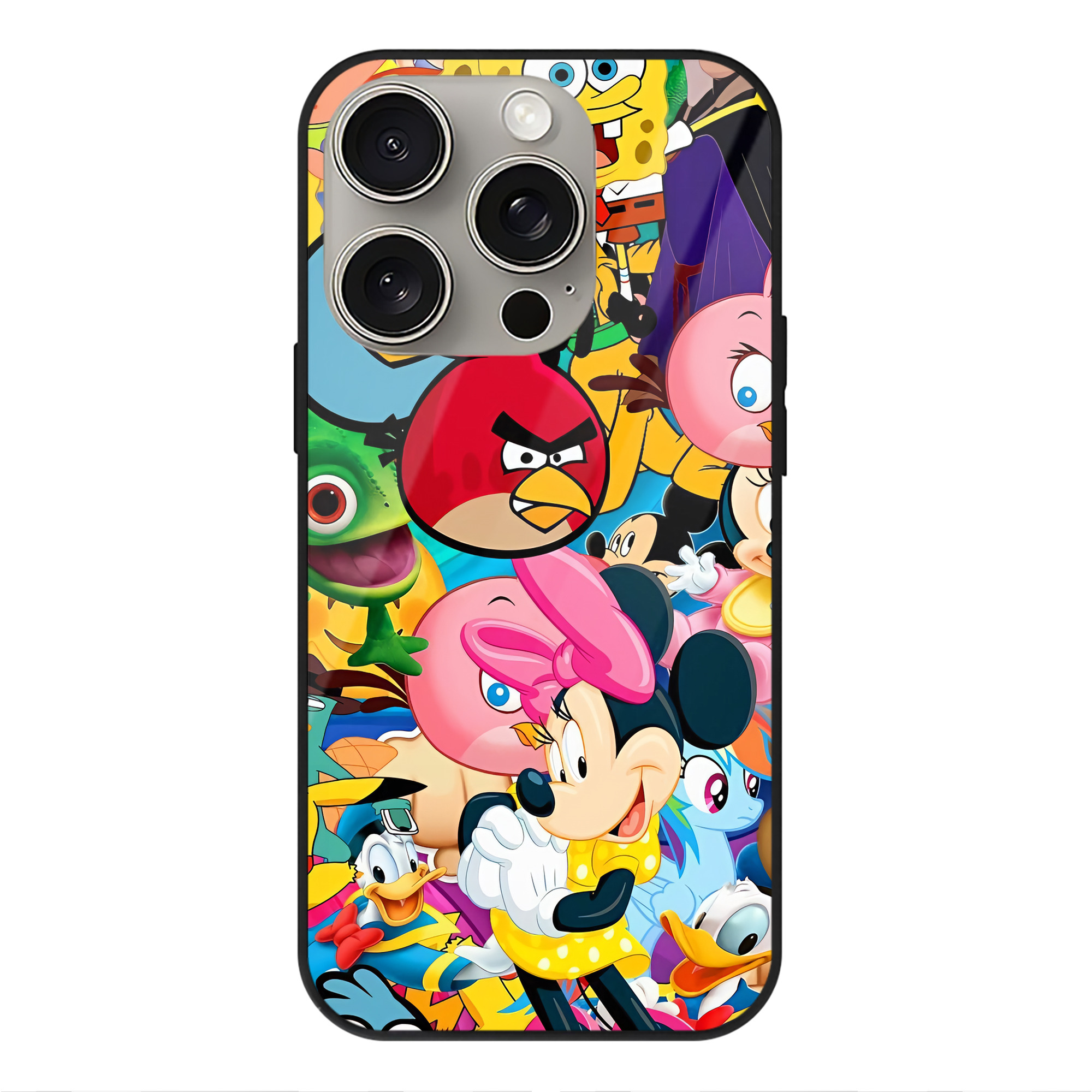 （画像用） Angry Birds アングリーバード 【iPhone15Pro対応】スマホケース 耐衝撃＆黄変防止 背面ガラス