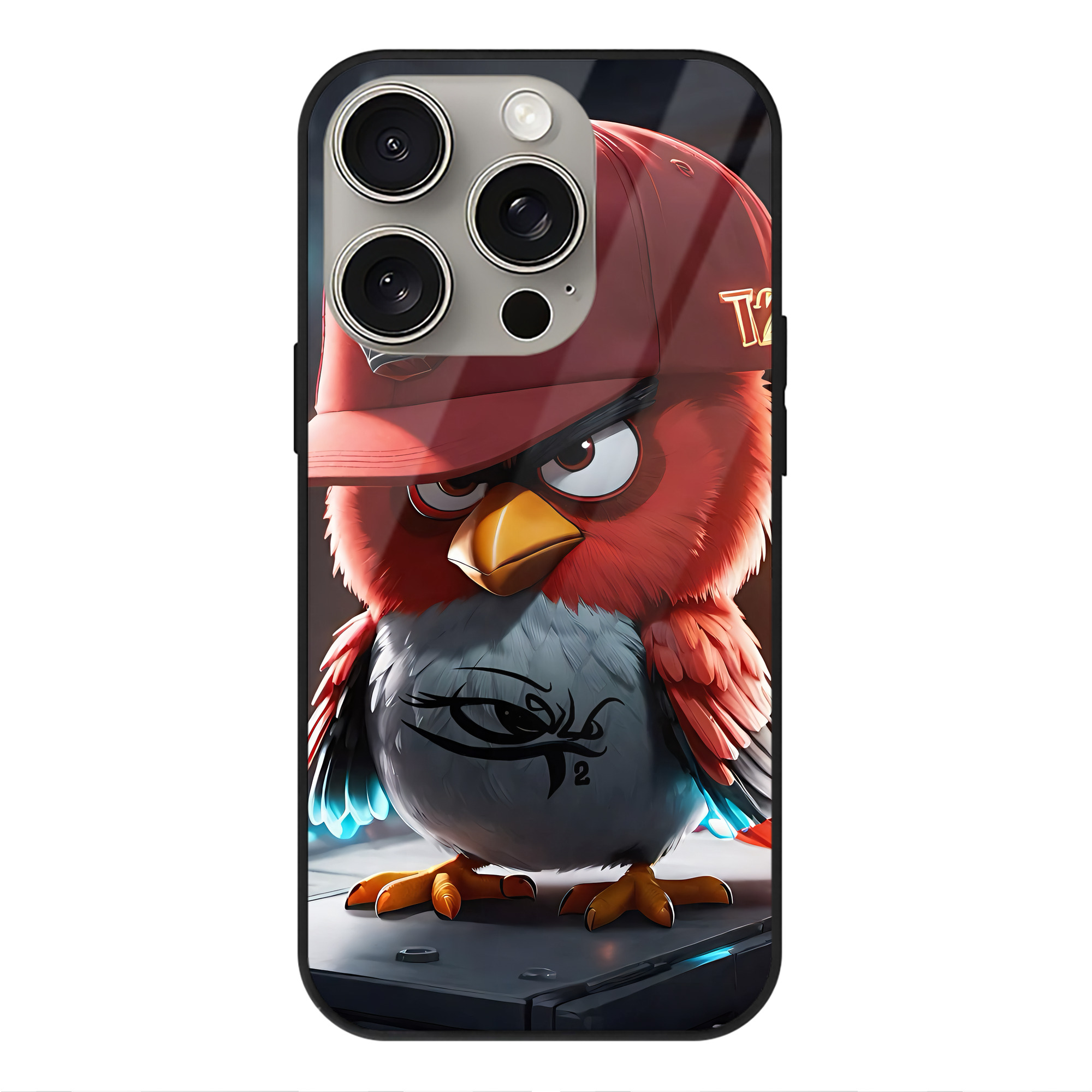 （画像用） Angry Birds アングリーバード 【iPhone15Pro対応】スマホケース 耐衝撃＆黄変防止 背面ガラス