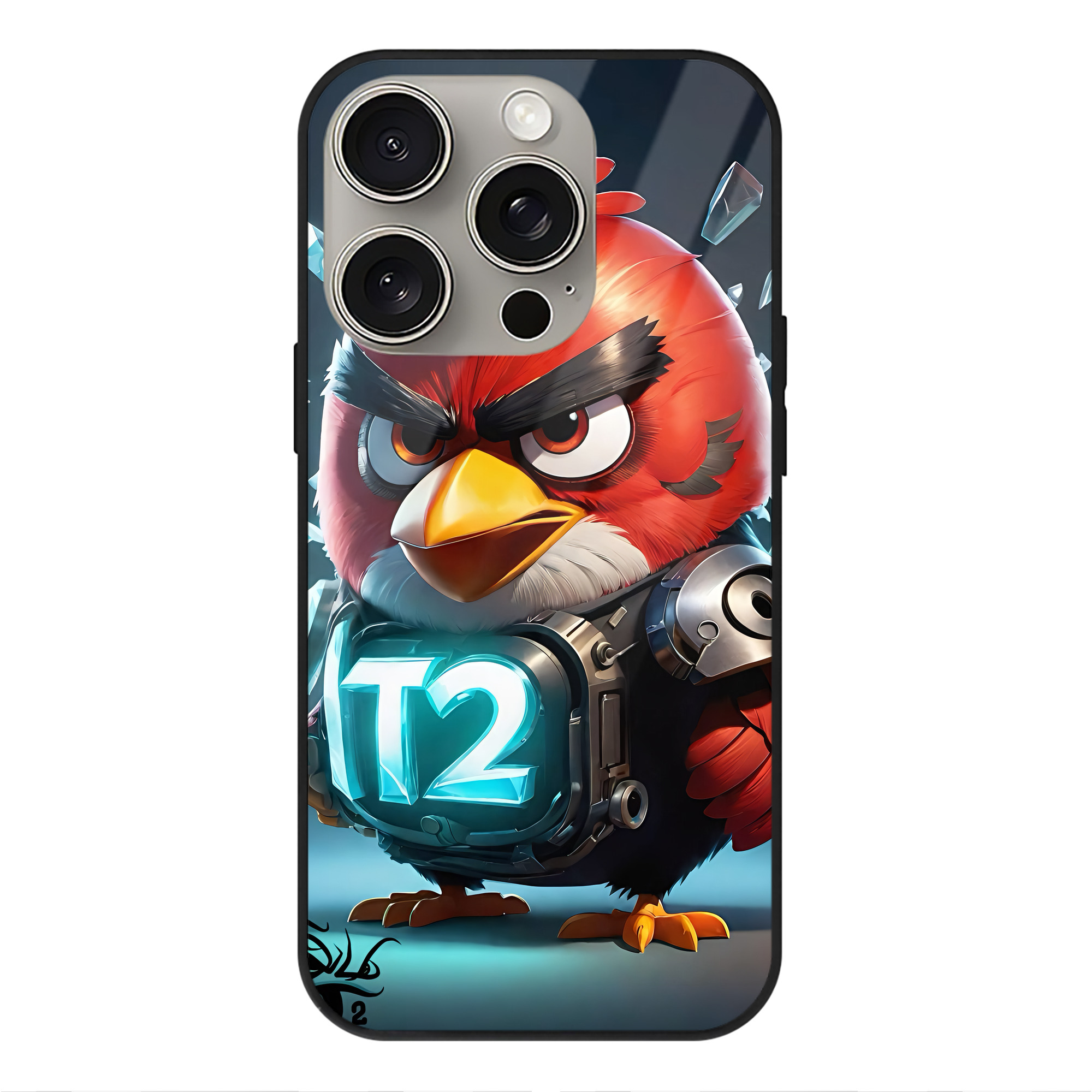 （画像用） Angry Birds アングリーバード 【iPhone15Pro対応】スマホケース 耐衝撃＆黄変防止 背面ガラス