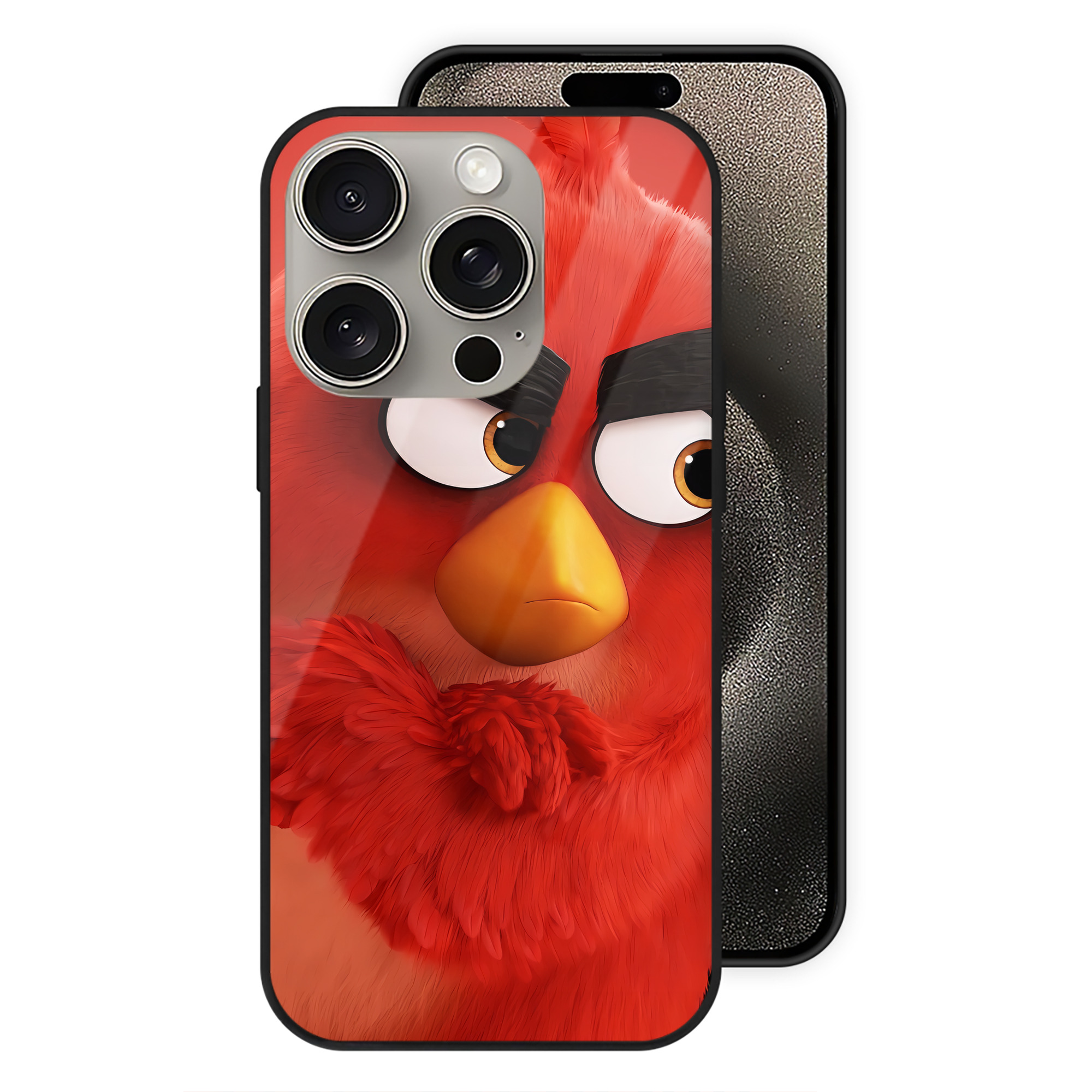 （画像用） Angry Birds アングリーバード 【iPhone15Pro対応】スマホケース 耐衝撃＆黄変防止 背面ガラス