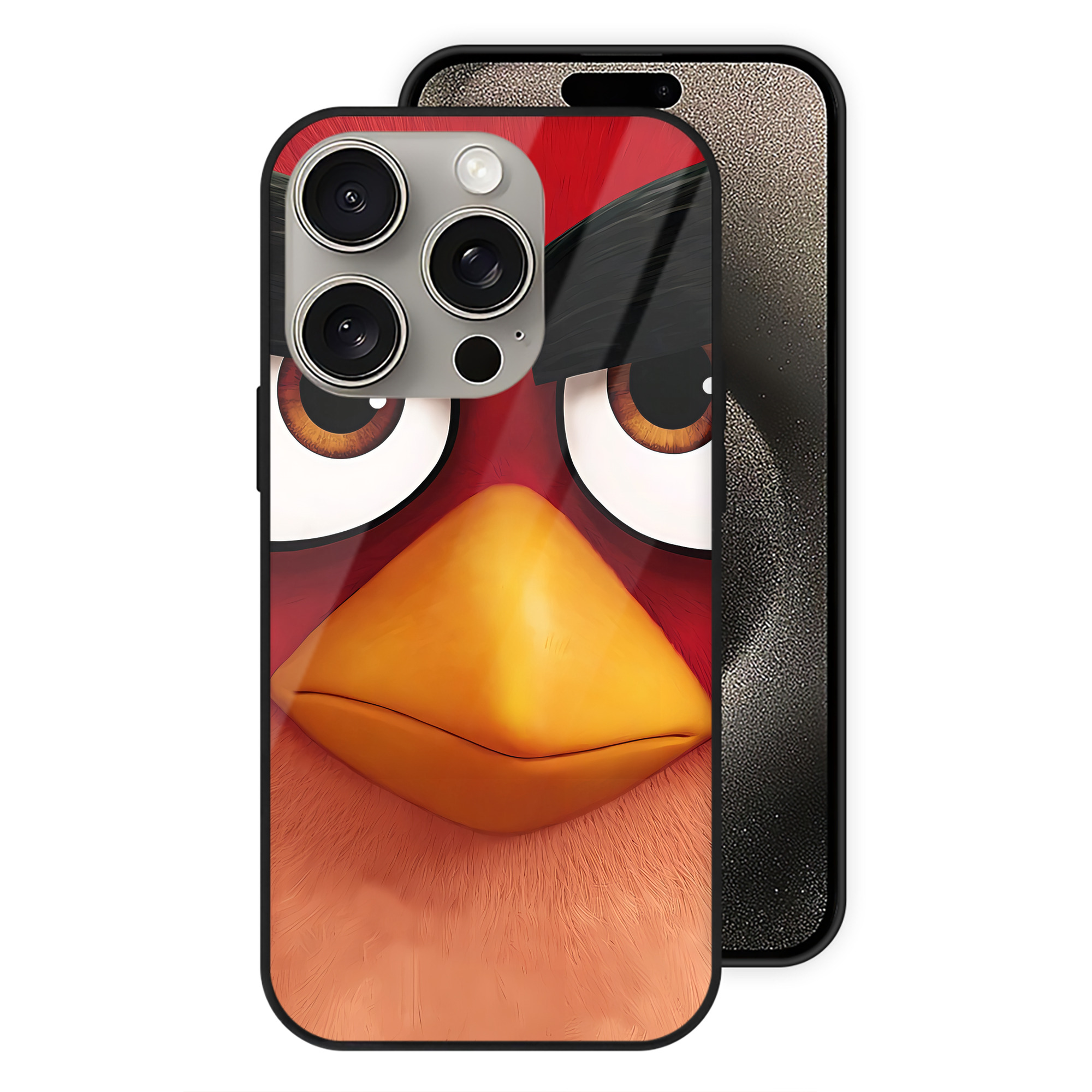 （画像用） Angry Birds アングリーバード 【iPhone15Pro対応】スマホケース 耐衝撃＆黄変防止 背面ガラス