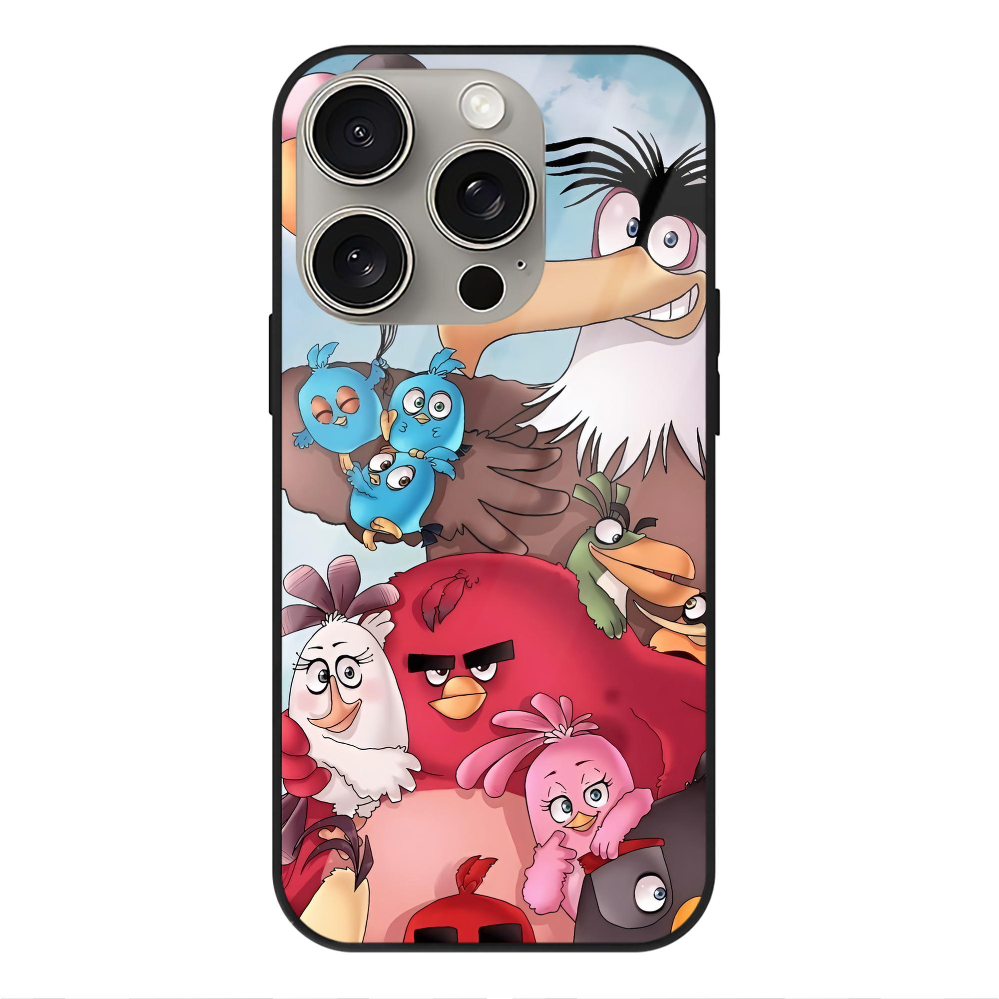 （画像用） Angry Birds アングリーバード 【iPhone15Pro対応】スマホケース 耐衝撃＆黄変防止 背面ガラス