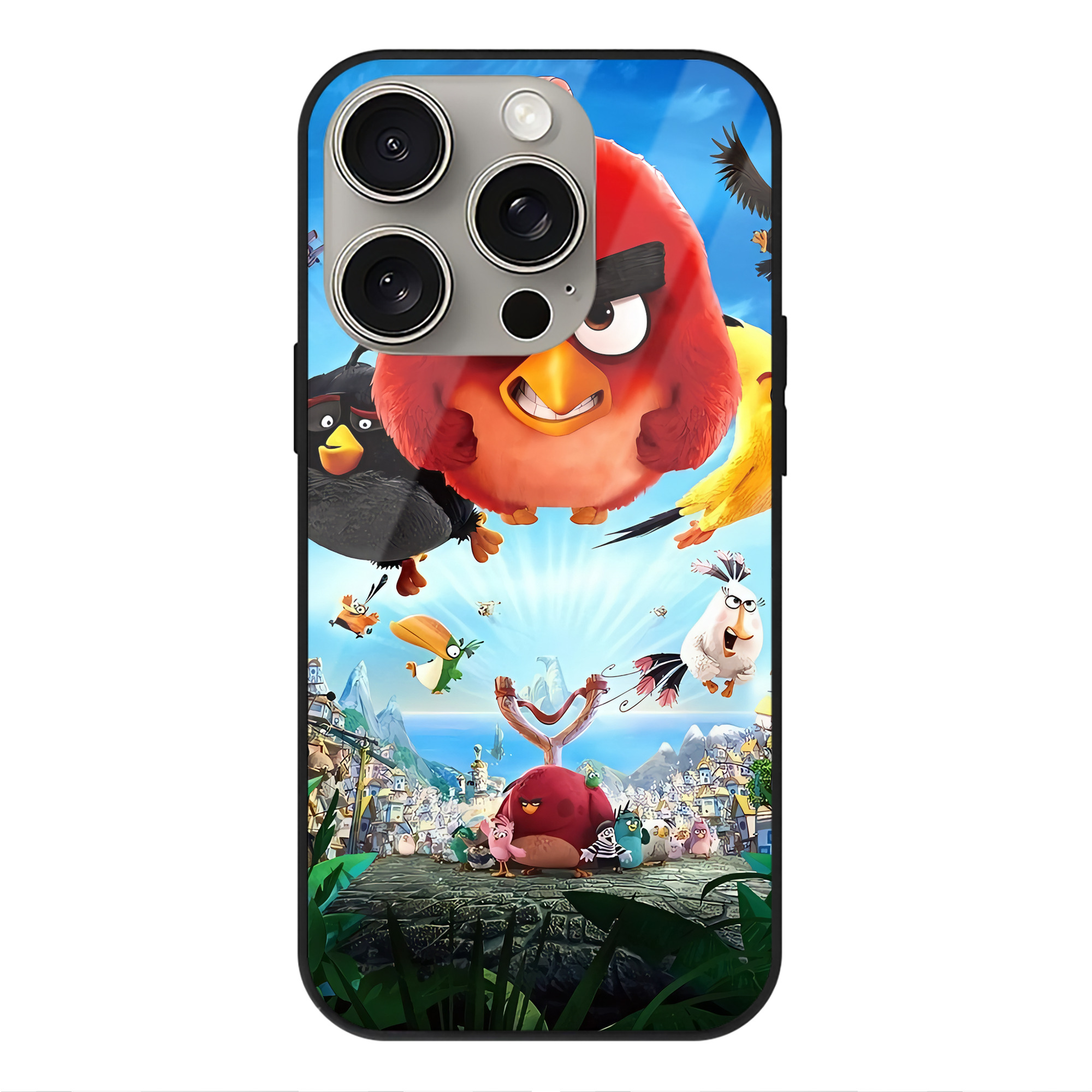 （画像用） Angry Birds アングリーバード 【iPhone15Pro対応】スマホケース 耐衝撃＆黄変防止 背面ガラス