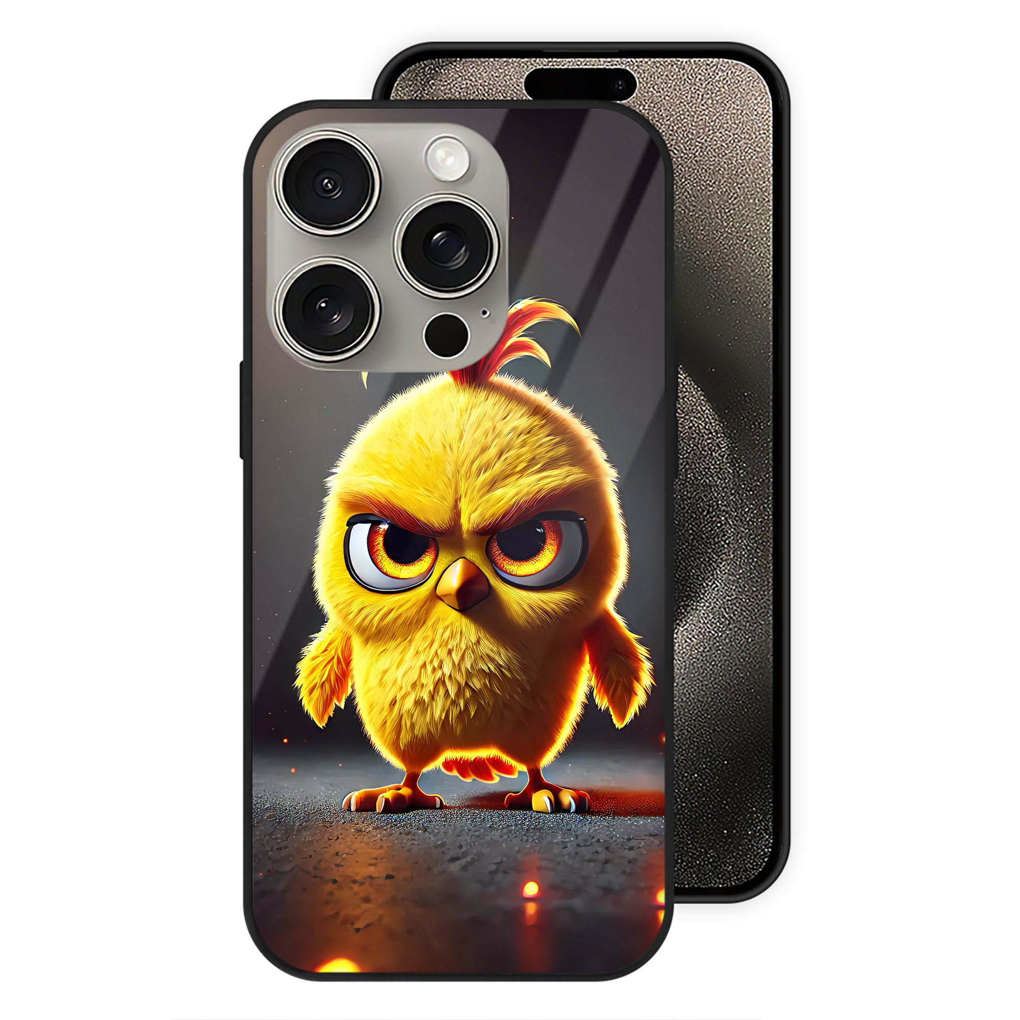 （画像用） Angry Birds アングリーバード 【iPhone15Pro対応】スマホケース 耐衝撃＆黄変防止 背面ガラス