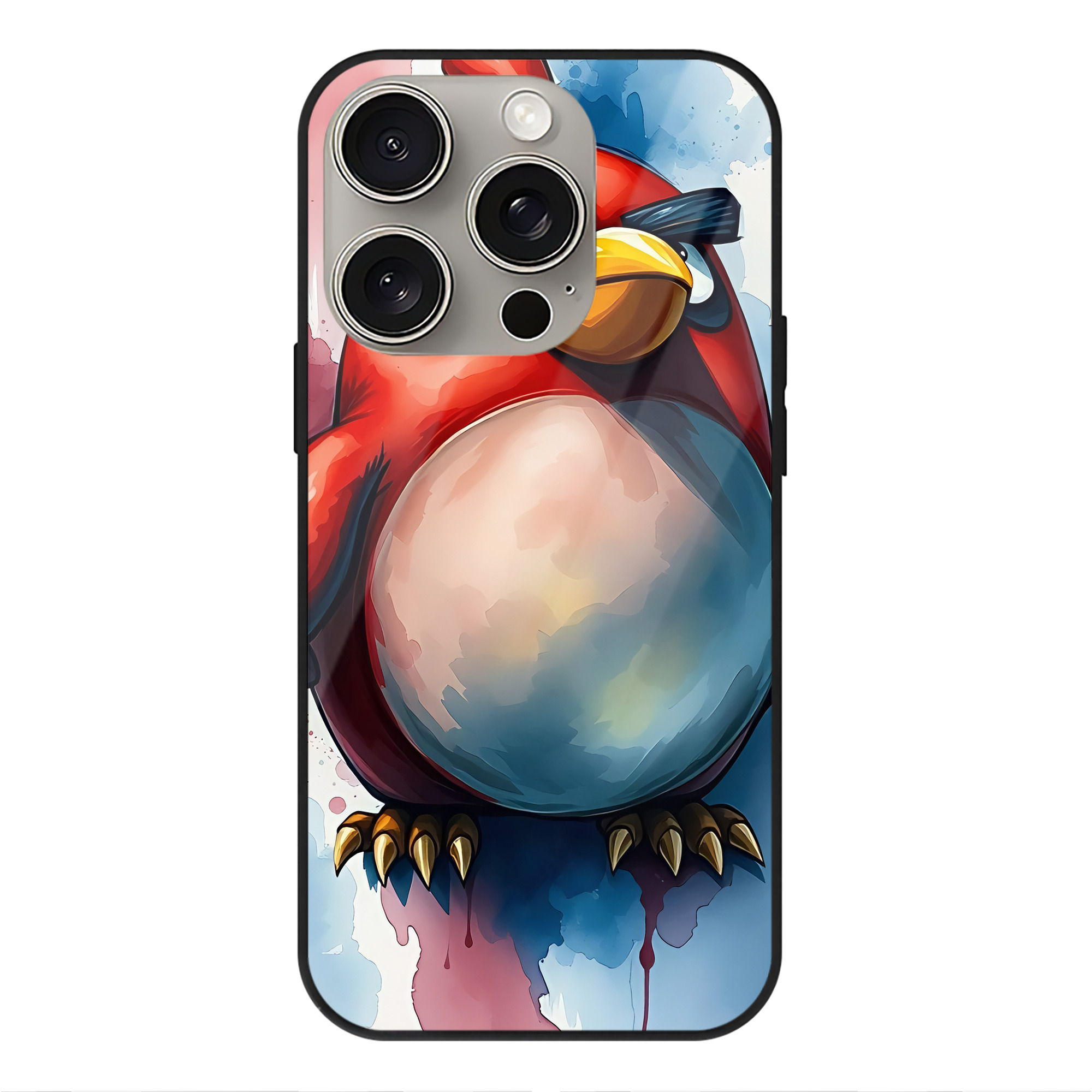 （画像用） Angry Birds アングリーバード 【iPhone15Pro対応】スマホケース 耐衝撃＆黄変防止 背面ガラス