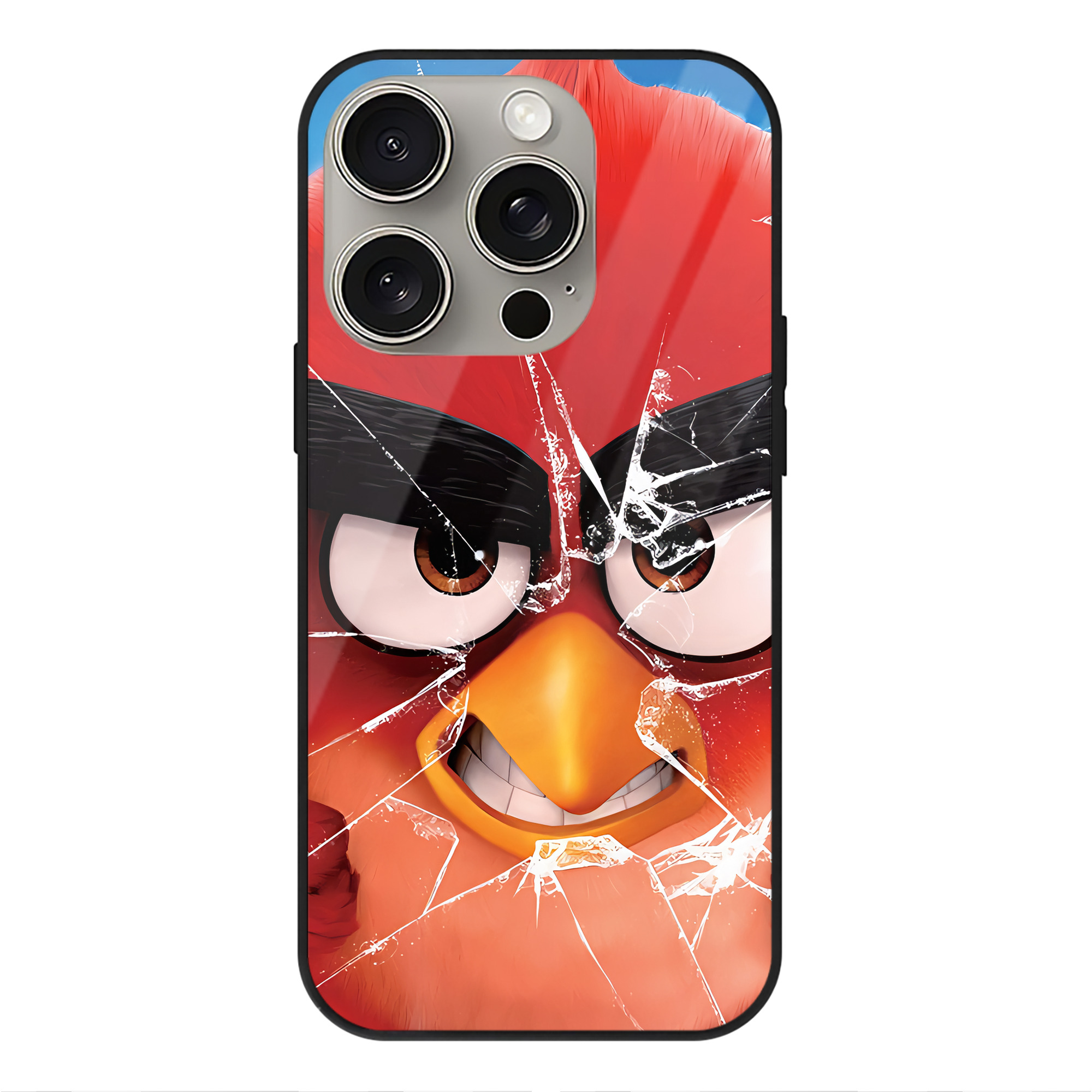 （画像用） Angry Birds アングリーバード 【iPhone15Pro対応】スマホケース 耐衝撃＆黄変防止 背面ガラス