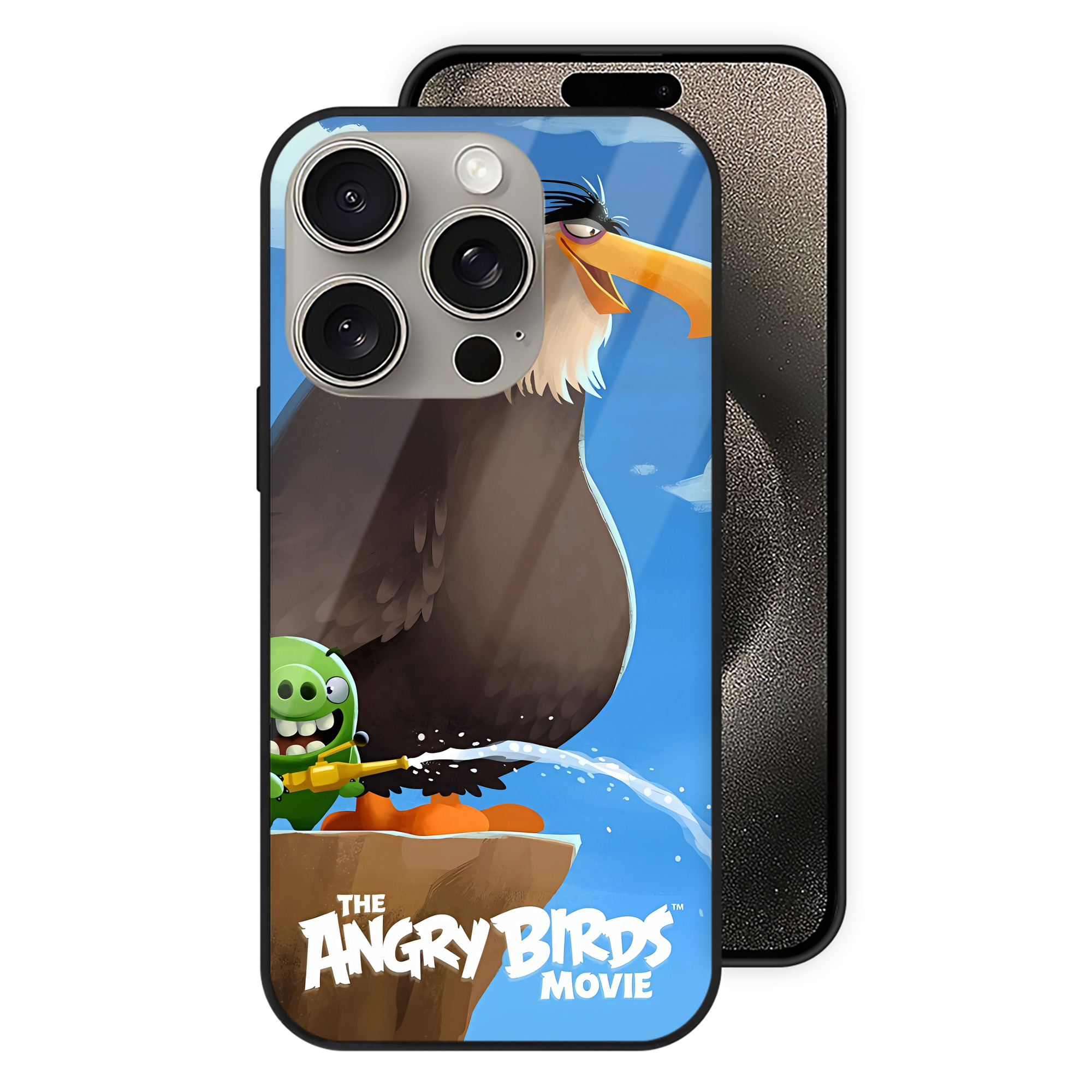（画像用） Angry Birds アングリーバード 【iPhone15Pro対応】スマホケース 耐衝撃＆黄変防止 背面ガラス