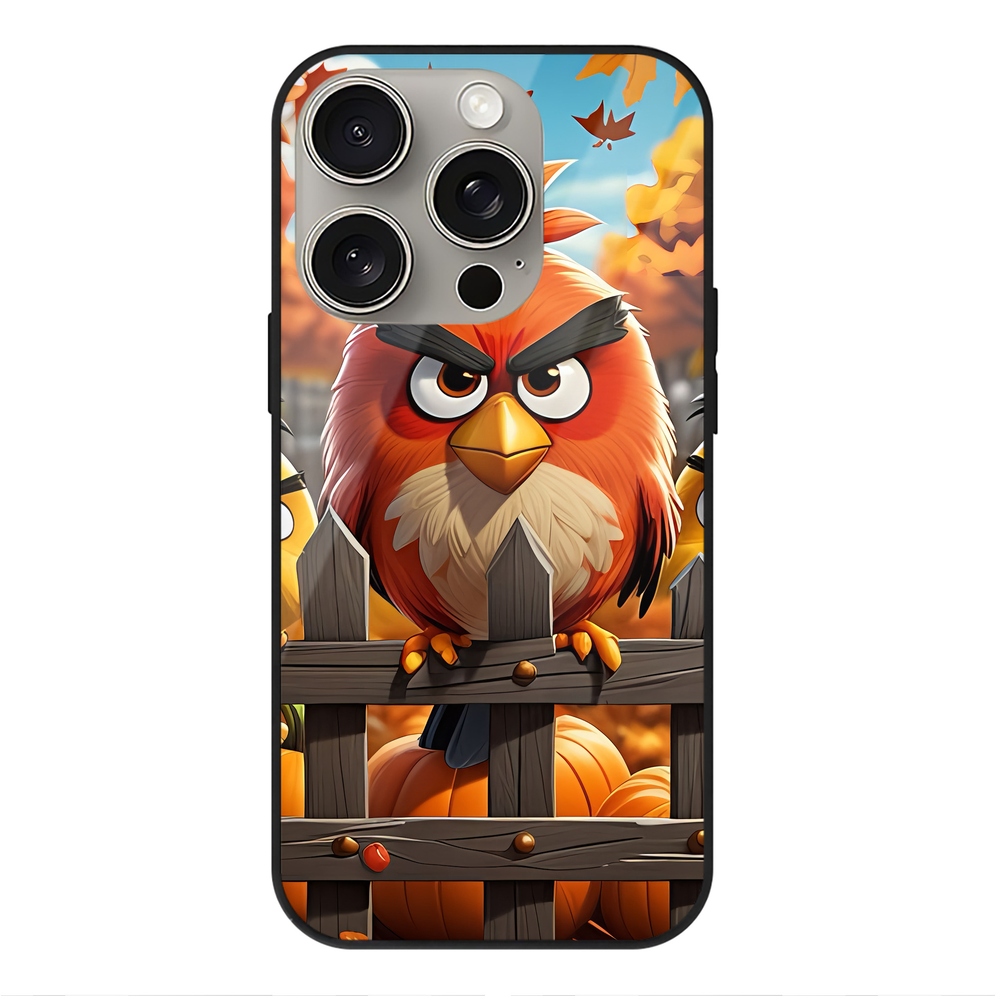 （画像用） Angry Birds アングリーバード 【iPhone15Pro対応】スマホケース 耐衝撃＆黄変防止 背面ガラス