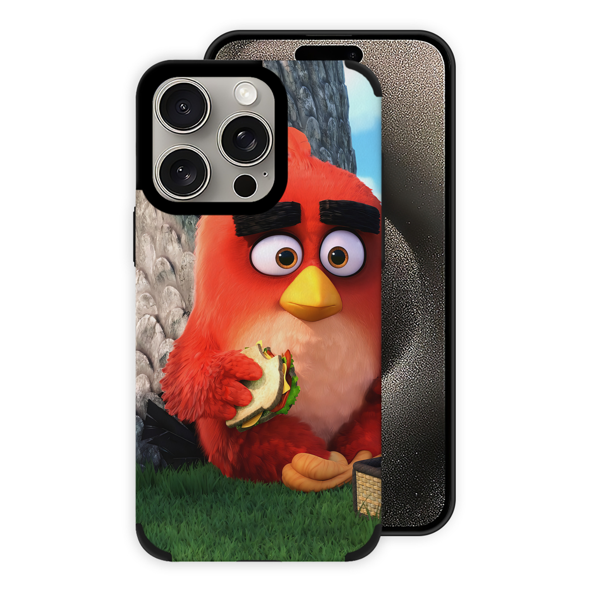（画像用） Angry Birds アングリーバード 【iPhone15ProMax対応】 PUレザー スマホケース 耐衝撃＆黄変防止