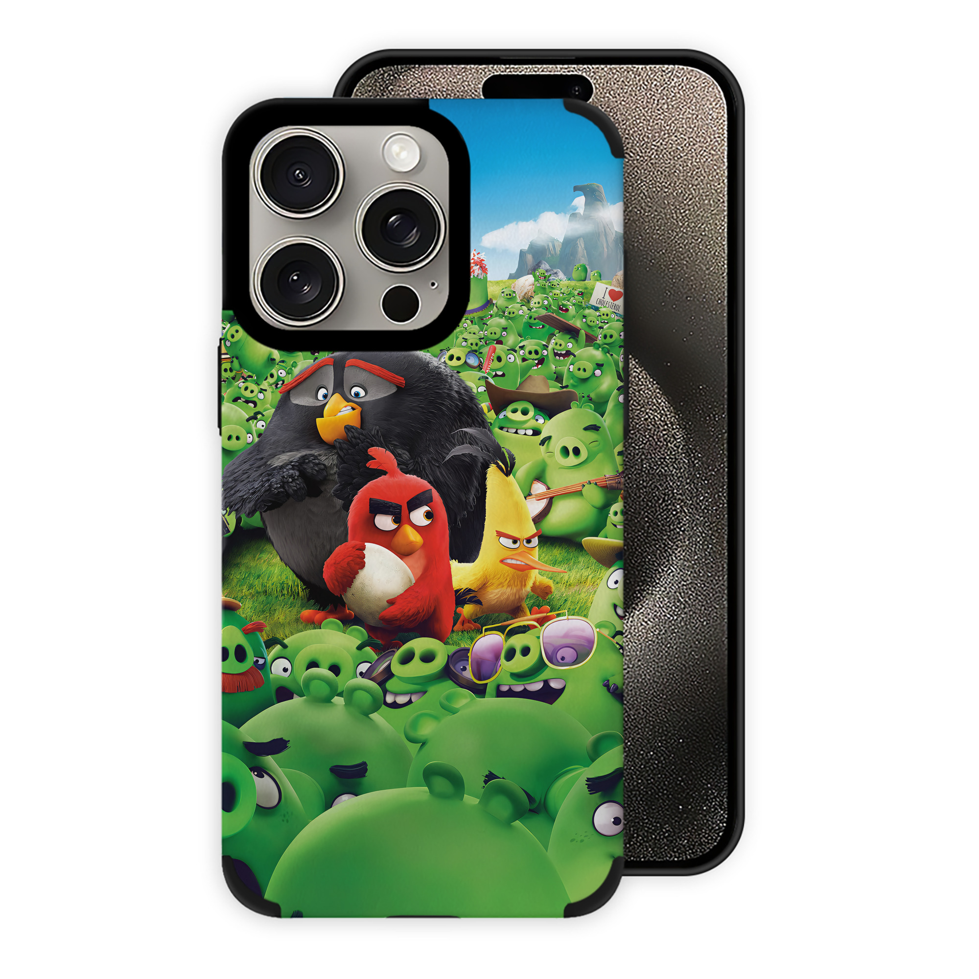 （画像用） Angry Birds アングリーバード 【iPhone15ProMax対応】 PUレザー スマホケース 耐衝撃＆黄変防止