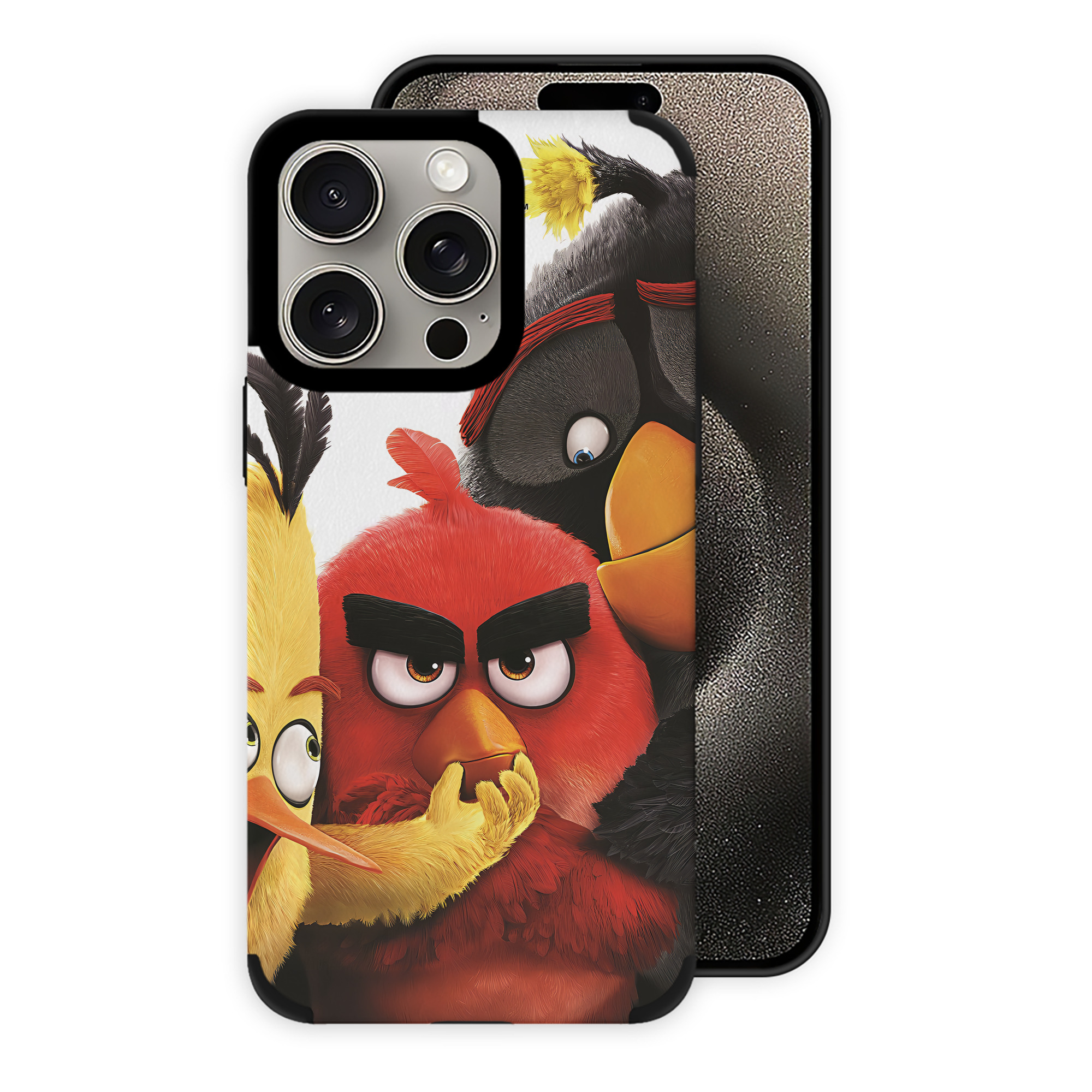 （画像用） Angry Birds アングリーバード 【iPhone15ProMax対応】 PUレザー スマホケース 耐衝撃＆黄変防止