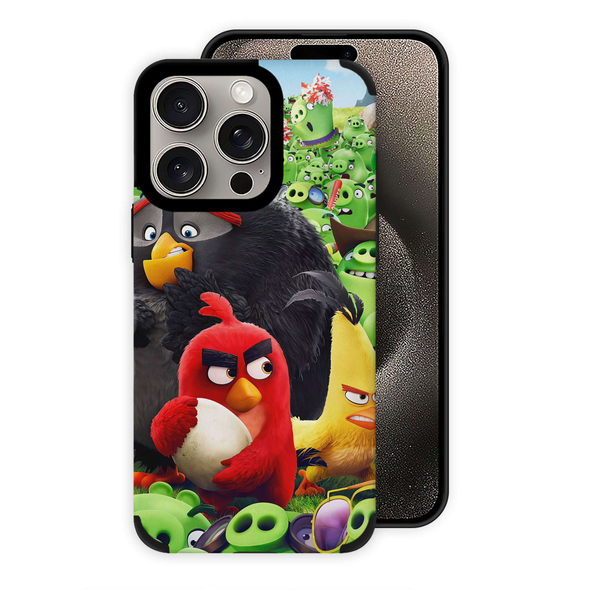 （画像用） Angry Birds アングリーバード 【iPhone15ProMax対応】 PUレザー スマホケース 耐衝撃＆黄変防止