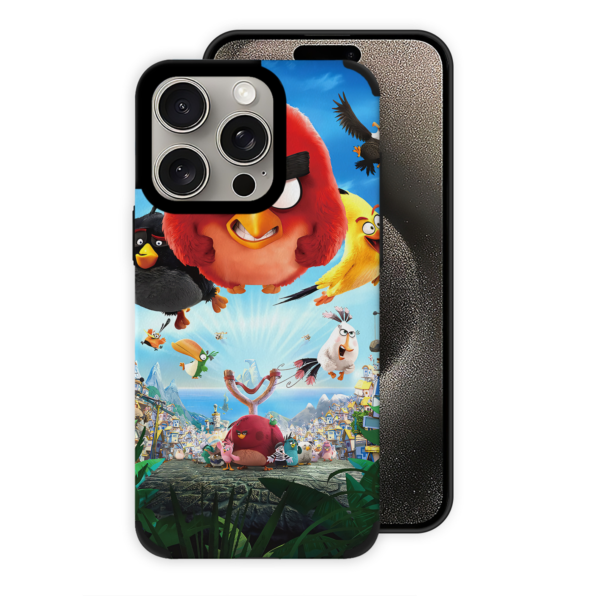 （画像用） Angry Birds アングリーバード 【iPhone15ProMax対応】 PUレザー スマホケース 耐衝撃＆黄変防止