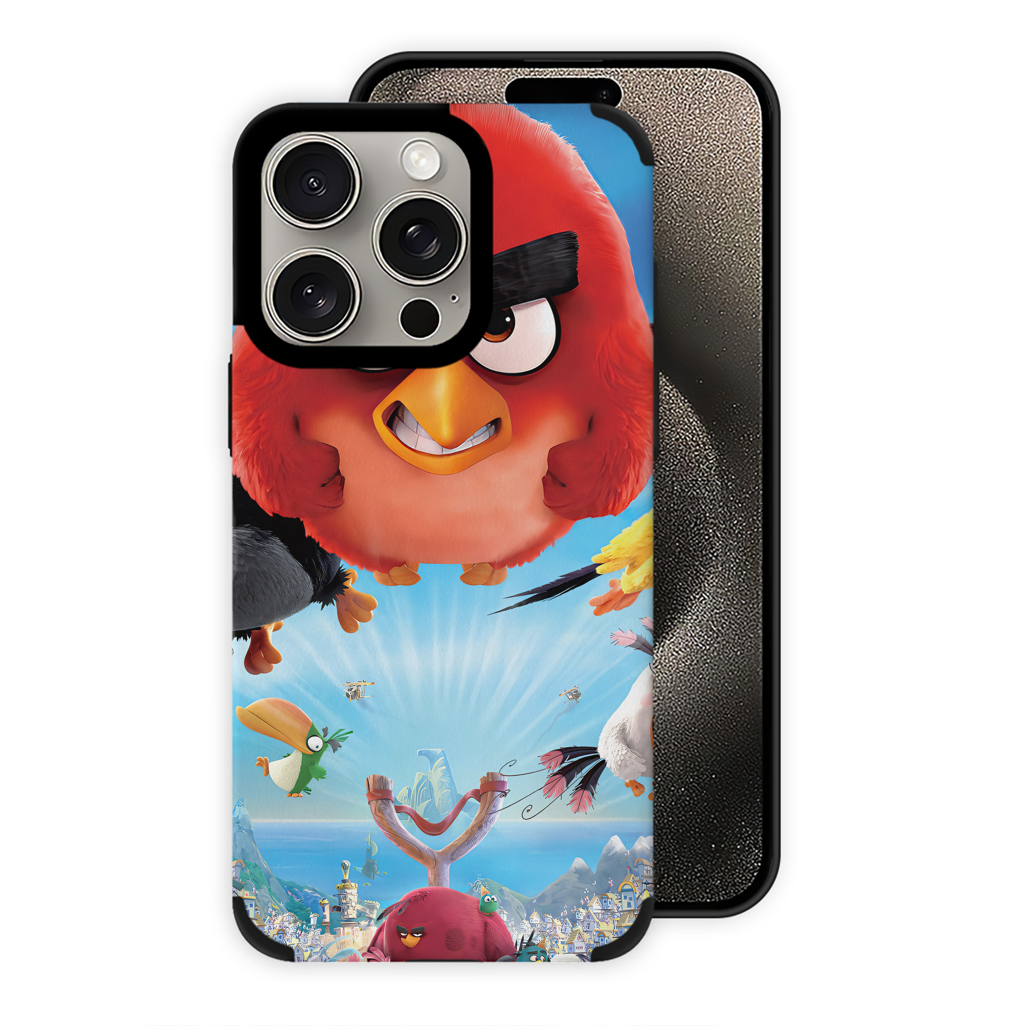 （画像用） Angry Birds アングリーバード 【iPhone15ProMax対応】 PUレザー スマホケース 耐衝撃＆黄変防止