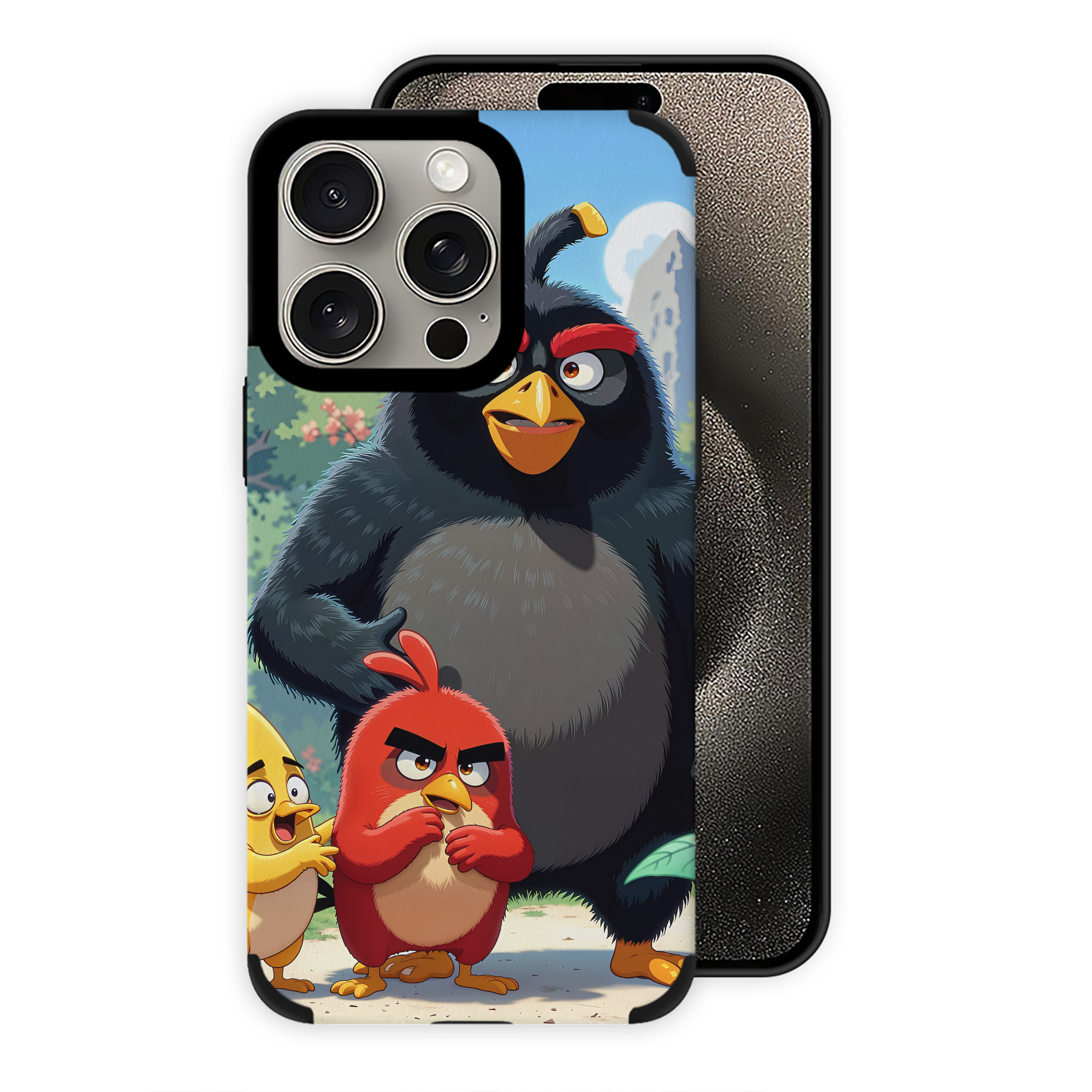 （画像用） Angry Birds アングリーバード 【iPhone15ProMax対応】 PUレザー スマホケース 耐衝撃＆黄変防止
