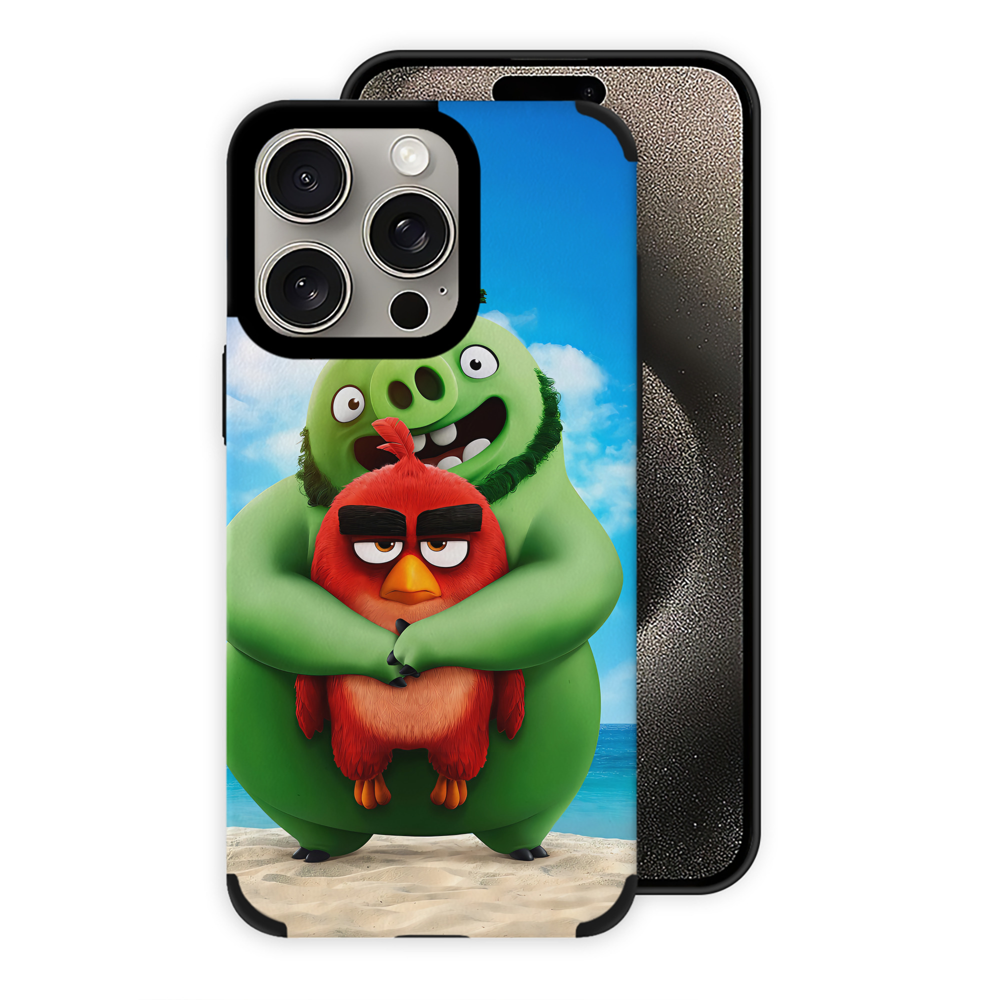 （画像用） Angry Birds アングリーバード 【iPhone15ProMax対応】 PUレザー スマホケース 耐衝撃＆黄変防止