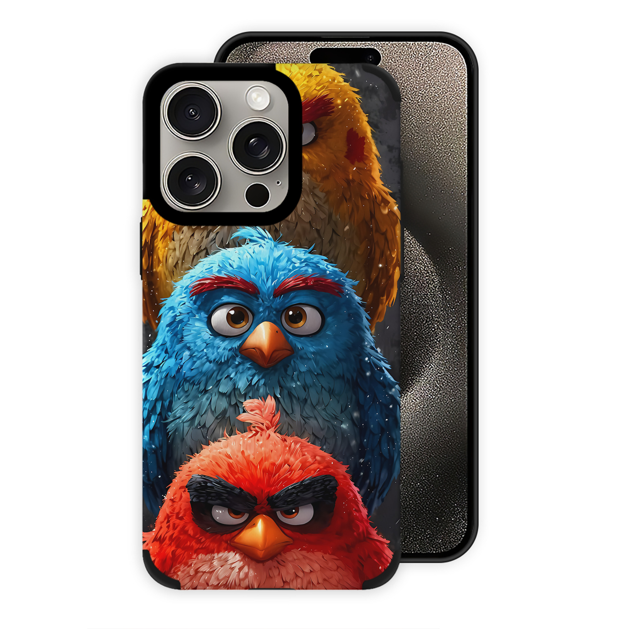 （画像用） Angry Birds アングリーバード 【iPhone15ProMax対応】 PUレザー スマホケース 耐衝撃＆黄変防止