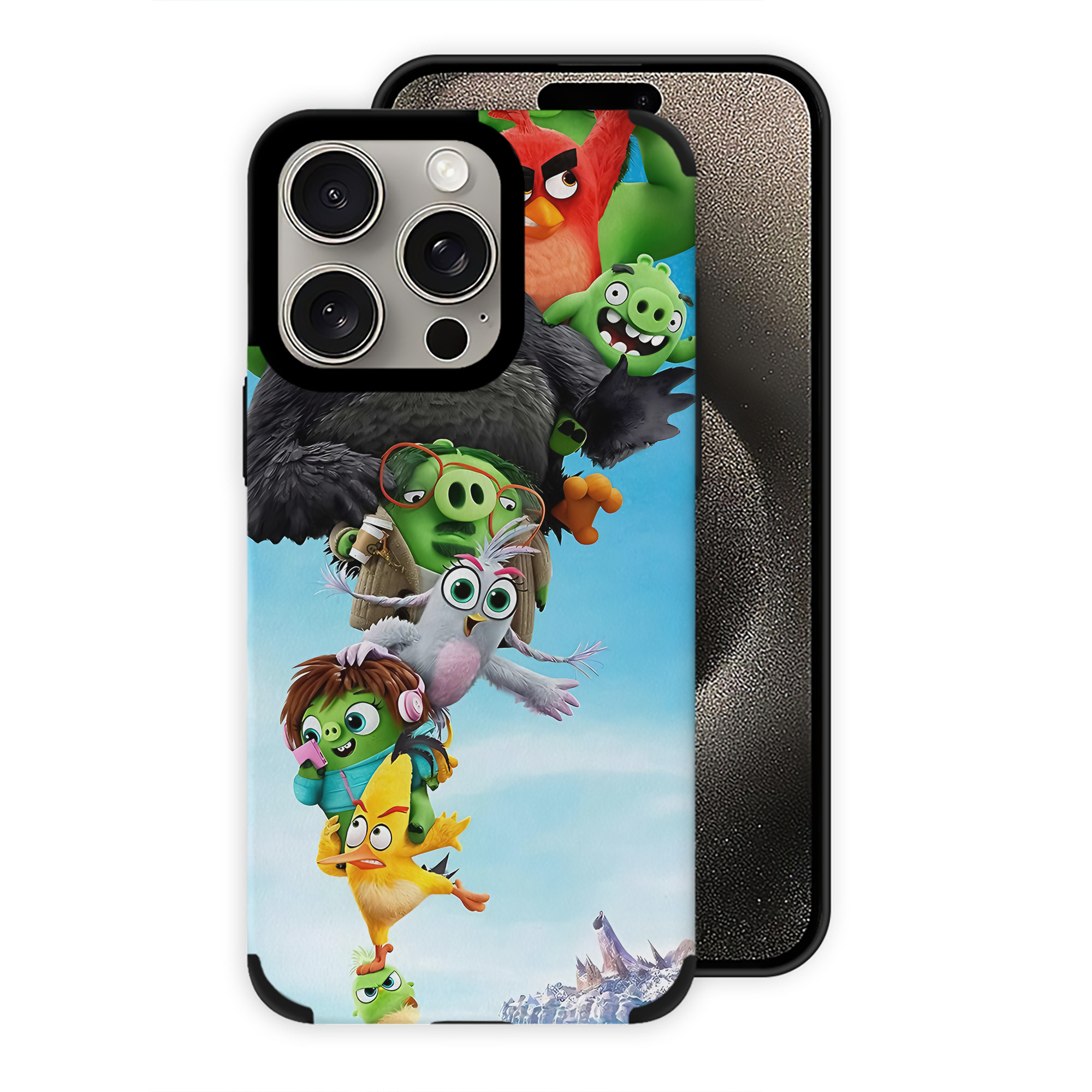 （画像用） Angry Birds アングリーバード 【iPhone15ProMax対応】 PUレザー スマホケース 耐衝撃＆黄変防止