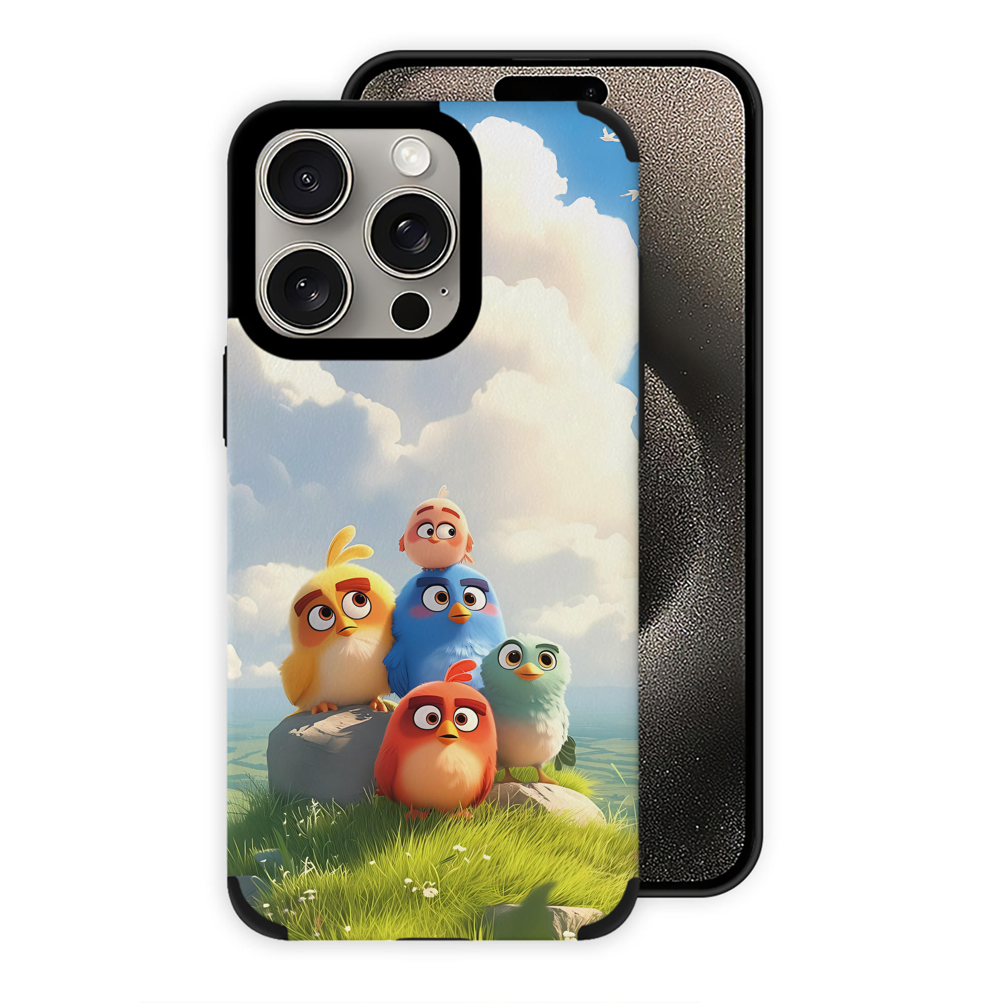 （画像用） Angry Birds アングリーバード 【iPhone15ProMax対応】 PUレザー スマホケース 耐衝撃＆黄変防止