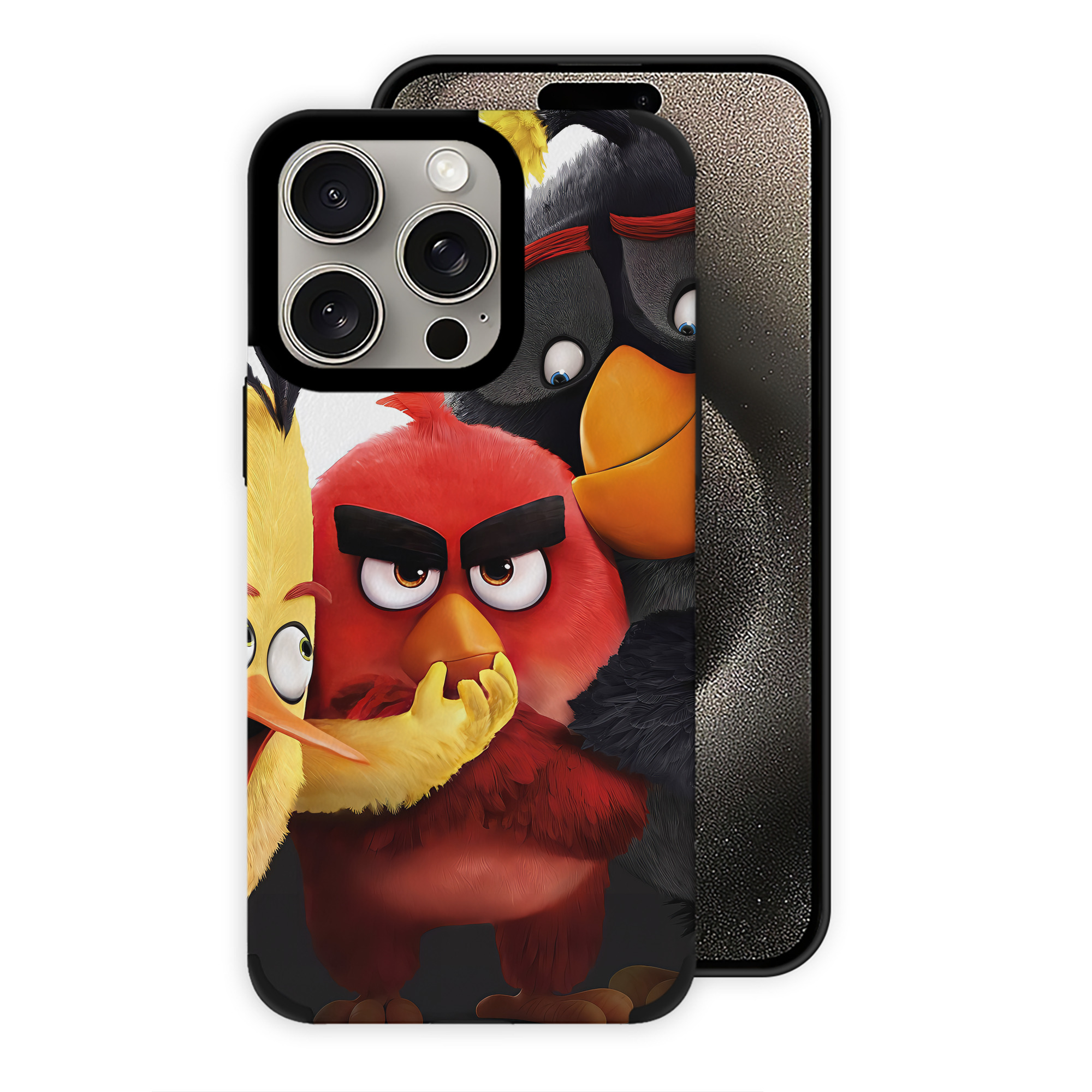 （画像用） Angry Birds アングリーバード 【iPhone15ProMax対応】 PUレザー スマホケース 耐衝撃＆黄変防止