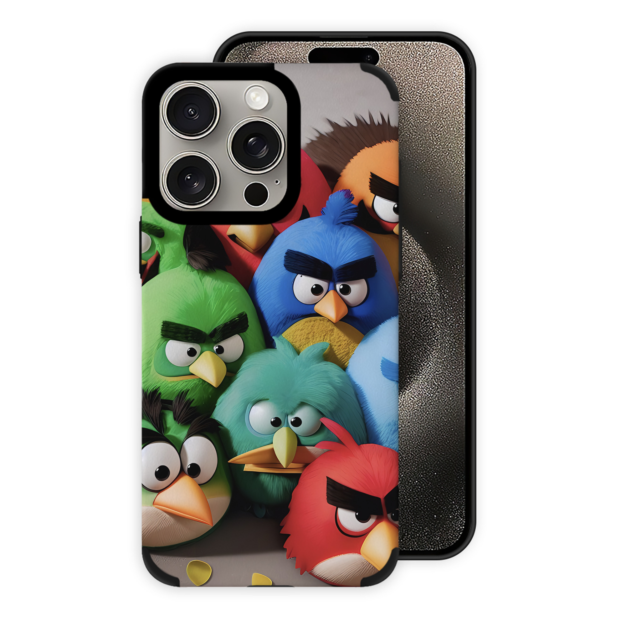 （画像用） Angry Birds アングリーバード 【iPhone15ProMax対応】 PUレザー スマホケース 耐衝撃＆黄変防止