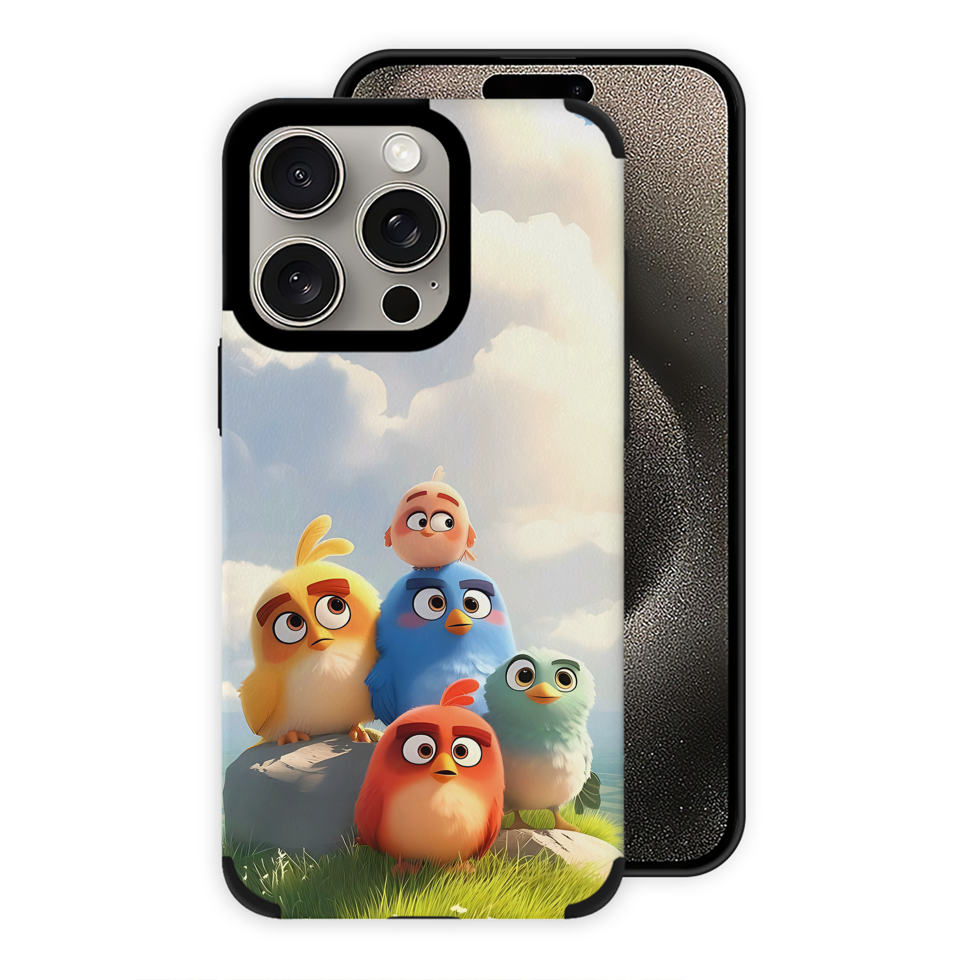 （画像用） Angry Birds アングリーバード 【iPhone15ProMax対応】 PUレザー スマホケース 耐衝撃＆黄変防止