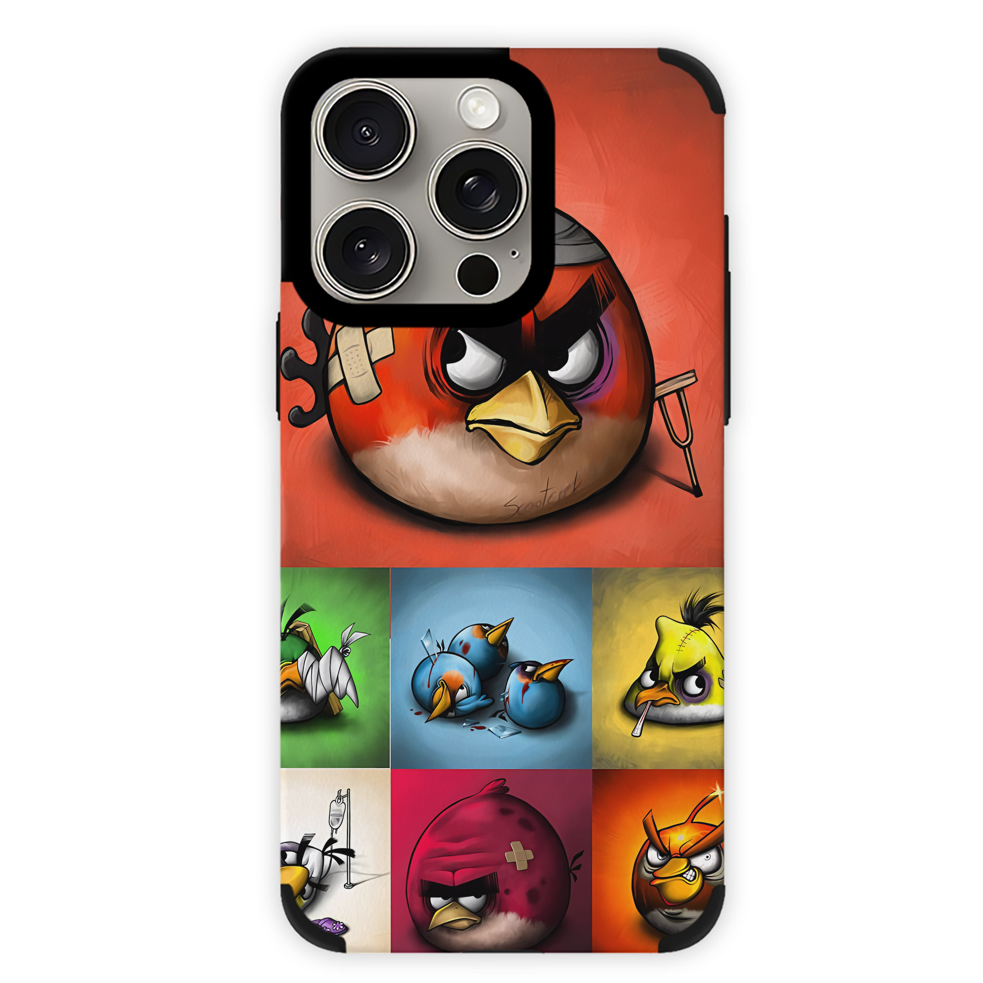 （画像用） Angry Birds アングリーバード 【iPhone15ProMax対応】 PUレザー スマホケース 耐衝撃＆黄変防止