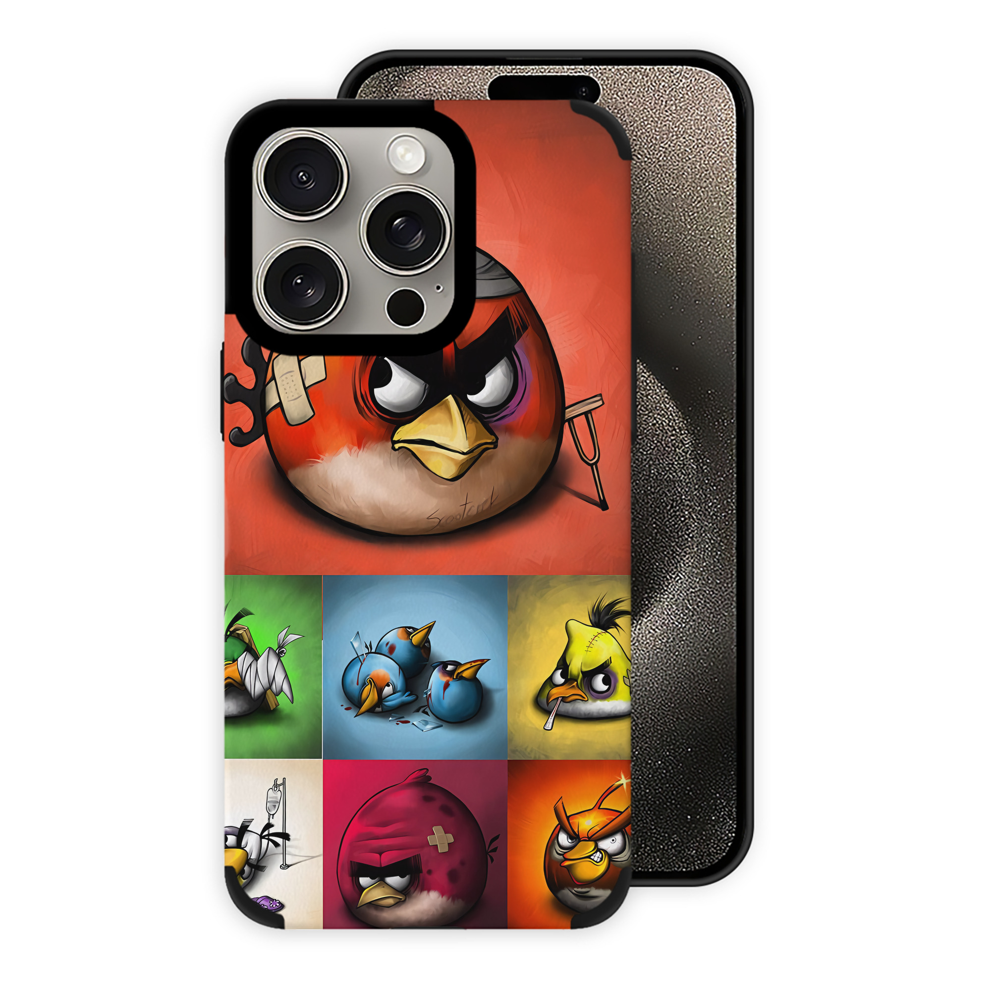 （画像用） Angry Birds アングリーバード 【iPhone15ProMax対応】 PUレザー スマホケース 耐衝撃＆黄変防止